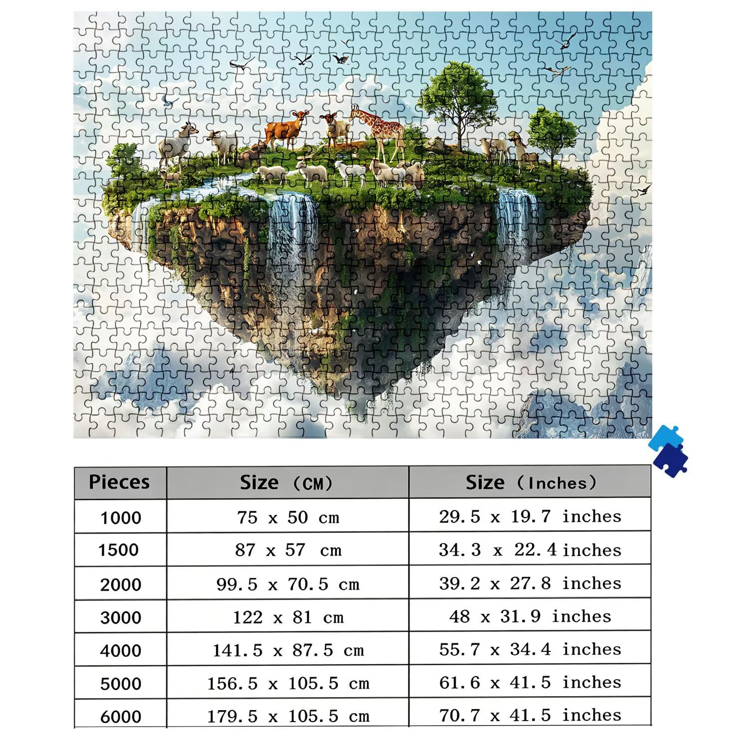 Puzzle 3000 Teile, Holzpuzzle Erwachsene - Impossible Puzzle 122 x 81 cm niffliges Denkspiel & Denksport für Frauen & Männer, Familienspiel, Home Dekor, Geschenk für Frauen Tier kleine Insel w0-159