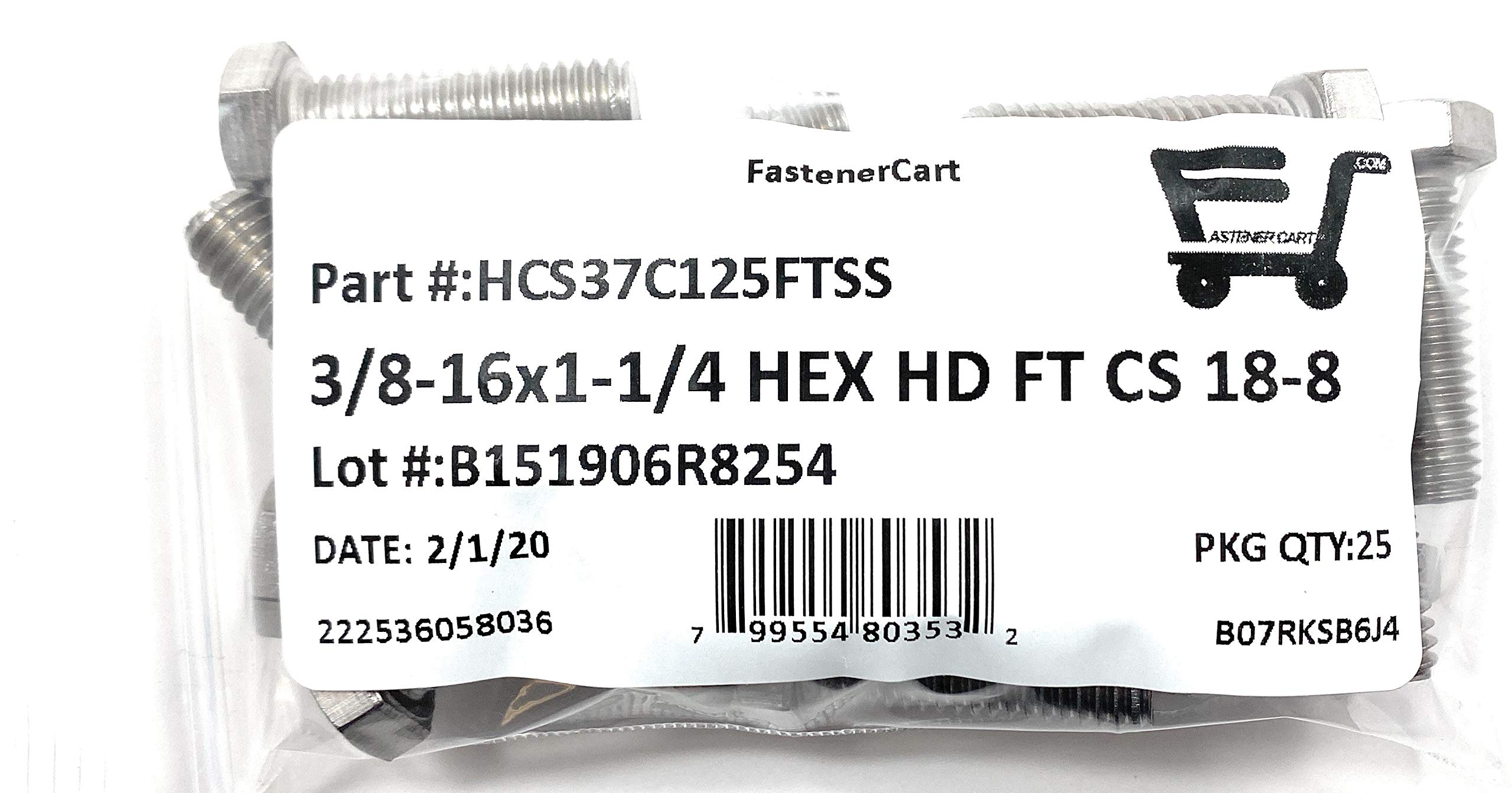 Amazon.com: 3/8-16x1-1/4 Stainless Steel Hex Cap Screws FT