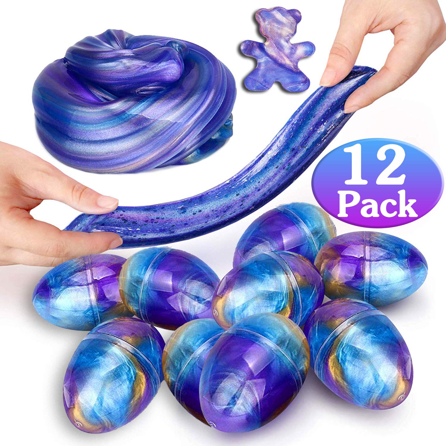 Dreamoo Unicorn Galaxy Slime Kit, 12 PCS Fluffy Galaxy Slime Putty Stress Anxiety Relief Toys, Birthday Holiday Party Favors for Kids Adults Teens Boys Girls (B-Unicorn Galaxy Slime)