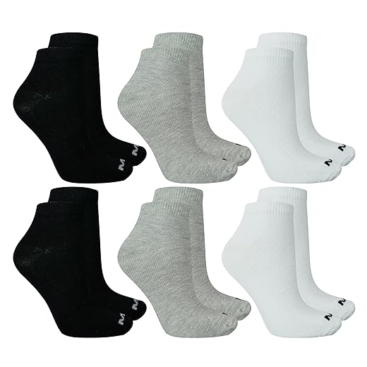 Kit 6 Pares de Meia Cano Curto Mash Algodão Respirável Sport