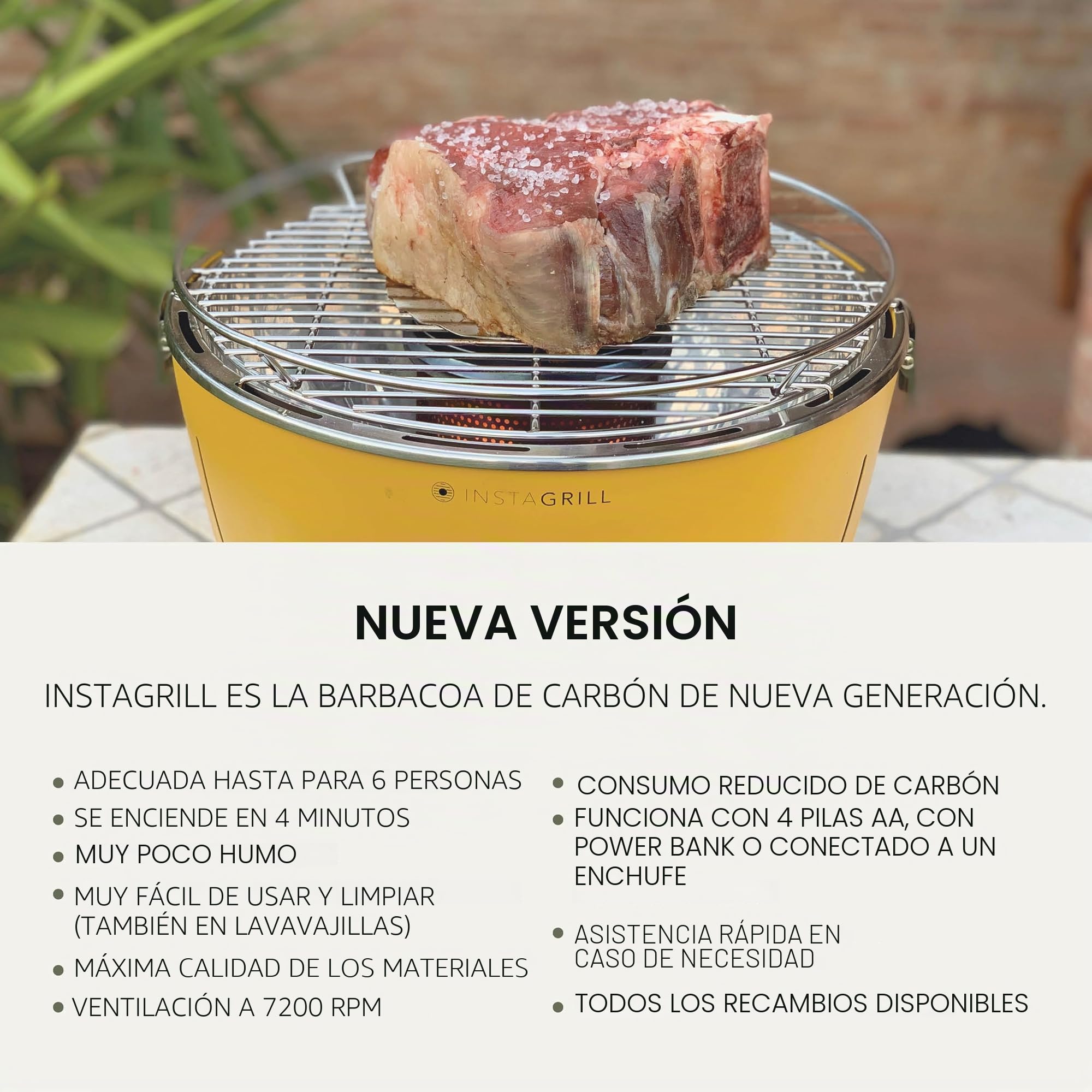 Clase Italia | Barbacoa de mesa a carbón sin humo. Con batería, carbón y gel INCLUIDOS. Barbacoa portátil, se enciende en solo 5 minutos. Barbacoa de camping. PAK Negro Antracita