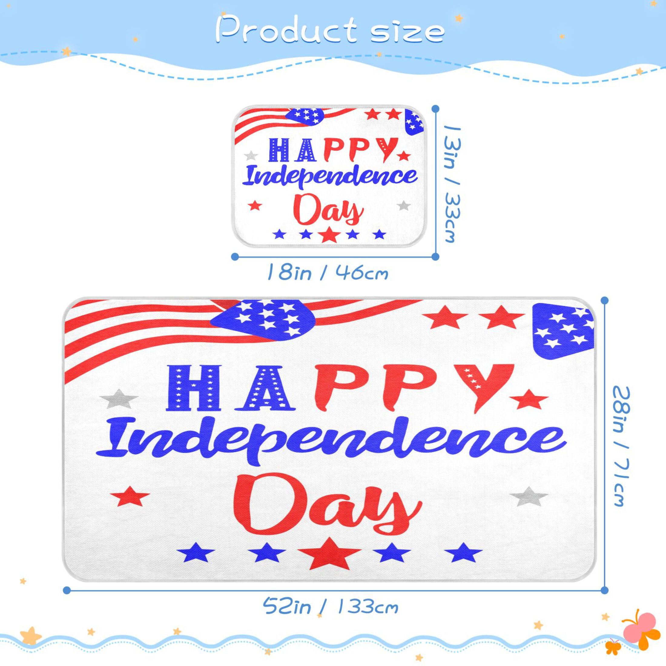 Takiito Independence Day Baby Cooling Mattress Pad, Soft & Breathable Cooling Mat Keep Baby Cool in Summer 28x52 in, Nursery Essential