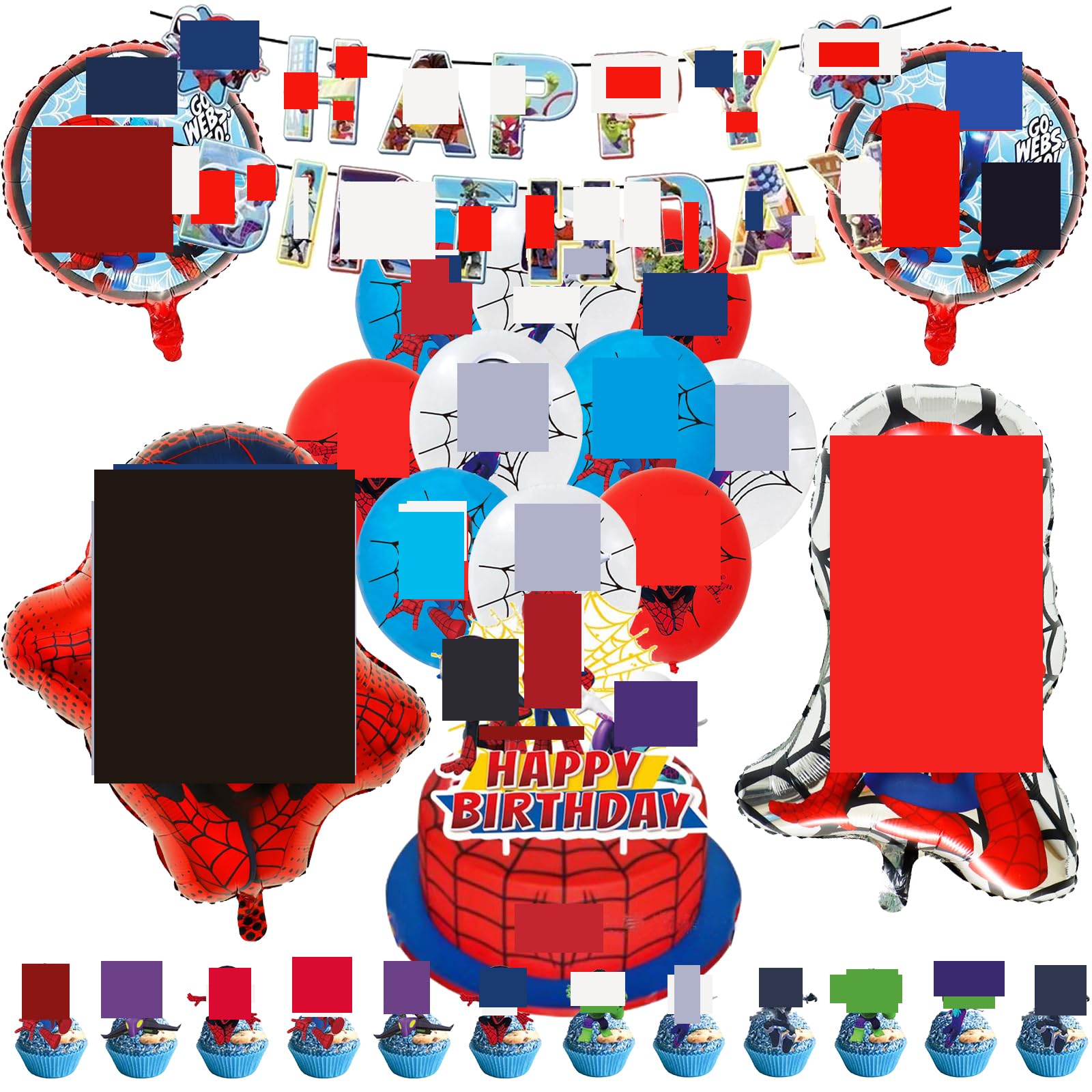 Milygobam 39PCS Spider Birthday Decorations for Birthday Party Supplies