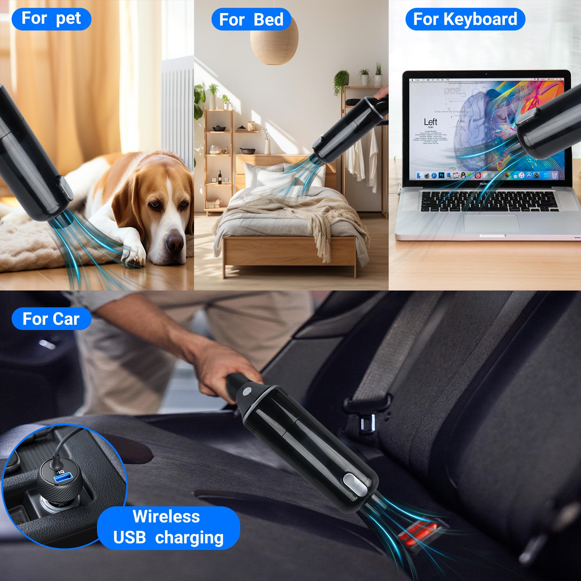 16000Pa強力吸引・低騒音・コードレス ハンドクリーナー Amazon.co.jp: 【2024 ハンディ掃除機-16000PA強力吸引】 コードレス