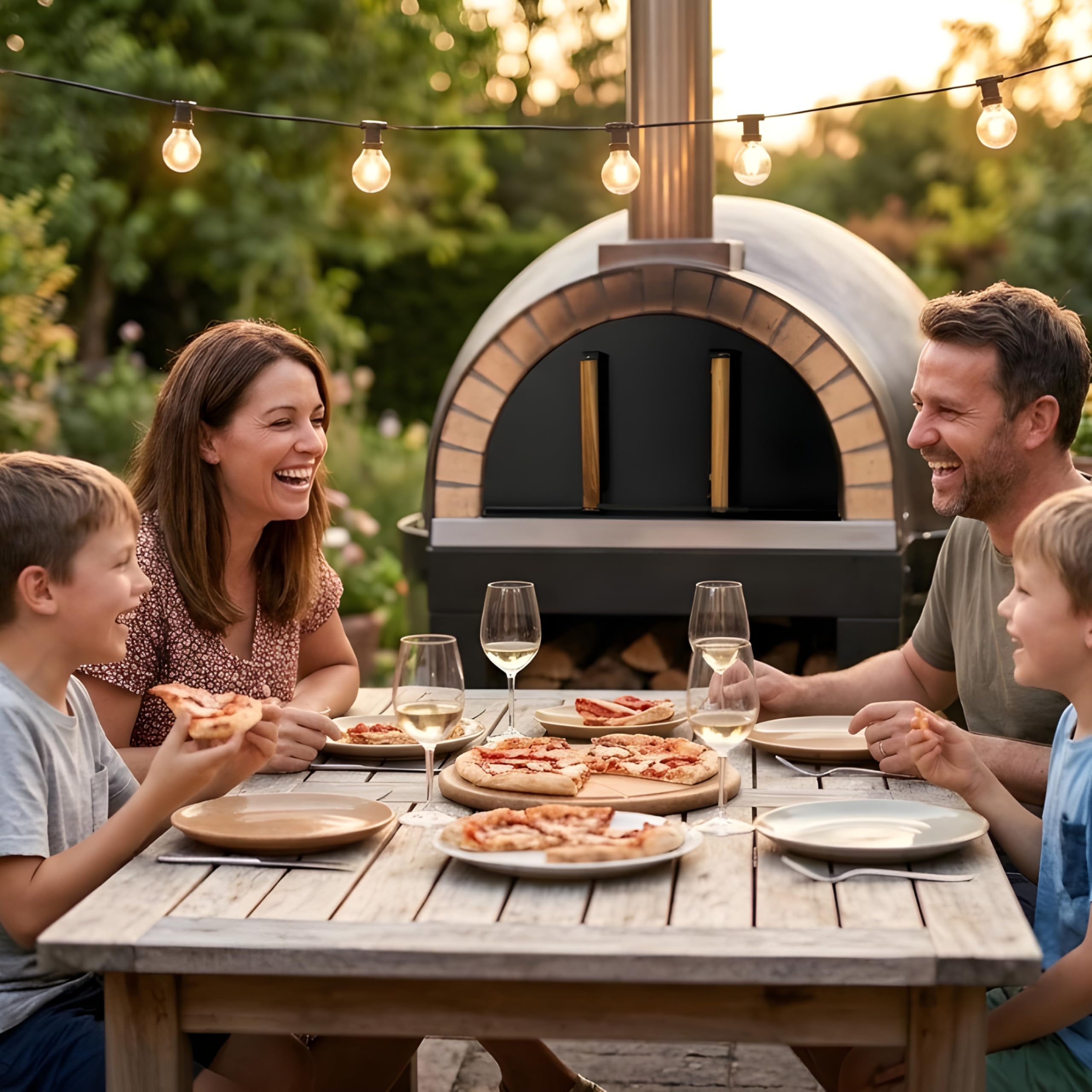 Simond Store Porta del forno resistente in acciaio inossidabile (50,8 cm di lunghezza x 28,9 cm di altezza) con manico in legno, per forno per pizza da interno ed esterno