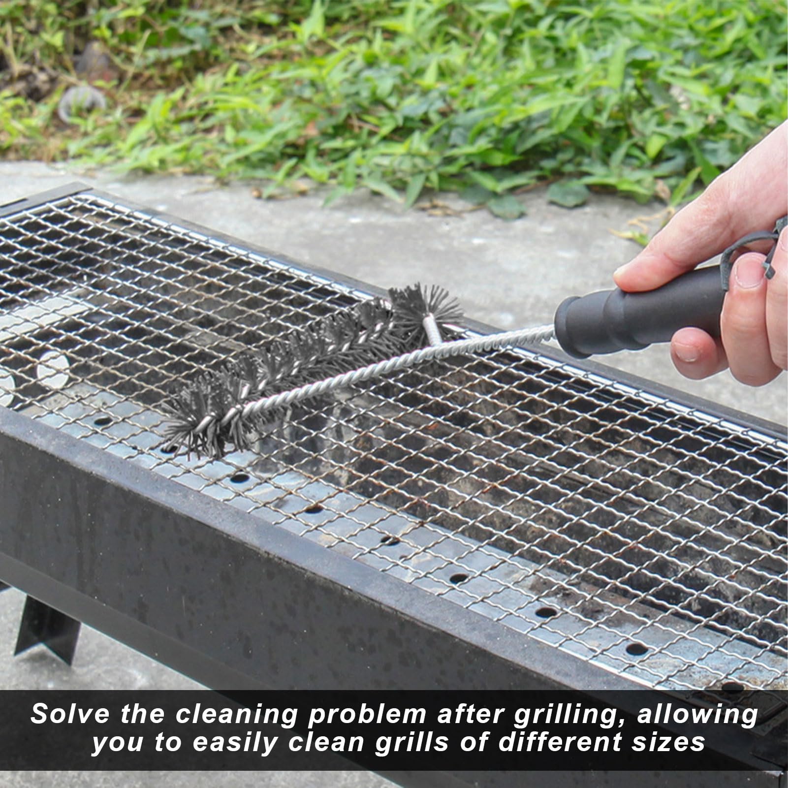 PIWOSGOL Grillbürste 2er Set - Edelstahl Reinigungsbürste Für Grillrost