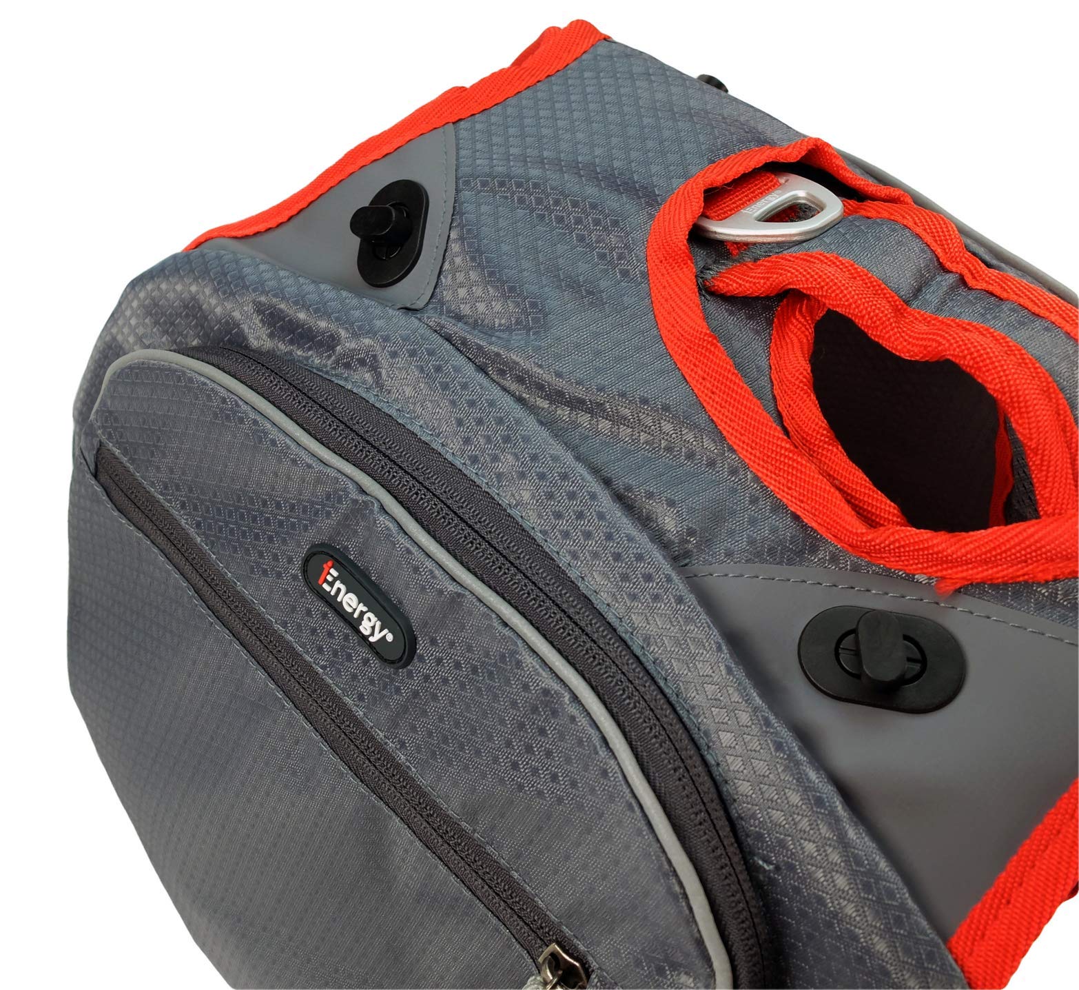 iEnergy Zaino per cani MAE - Pettorina 2in1 e zaino removibile per cani - Impermeabile e comprensivo di due borracce con tasche termiche, Grigio, Medio