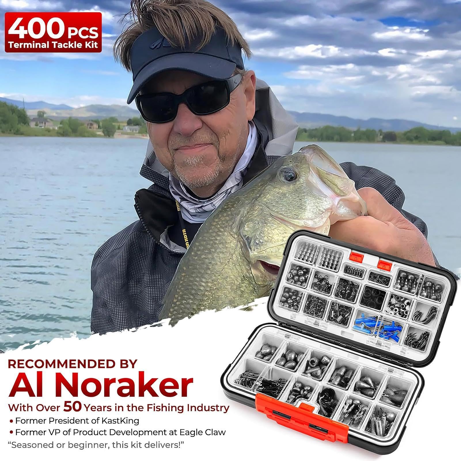 Generico Kit Da Pesca Ami E Attrezzi Per Trota | Kit per Acqua Salata Per Trota Crappie Persico Pesce Gatto Kayak Attività All'Aperto Campeggio Trekking