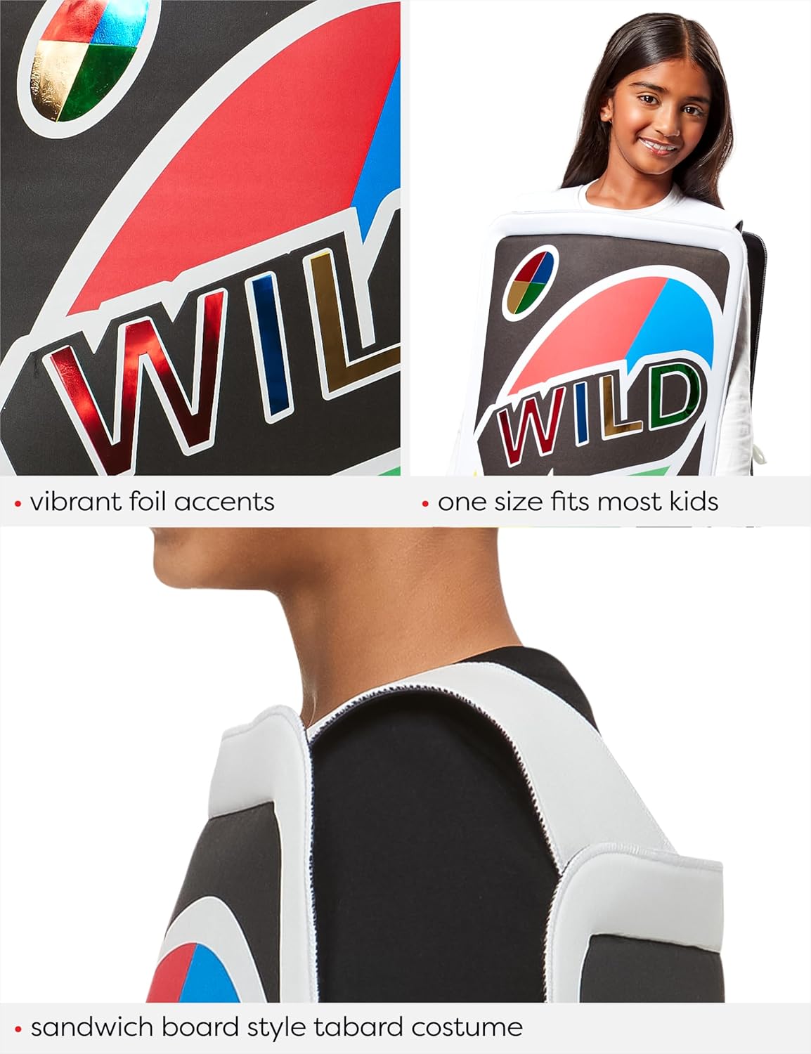 Mattel Uno: Wild Card Costume for Kids by Rubies, Unisex One Size - Image 4