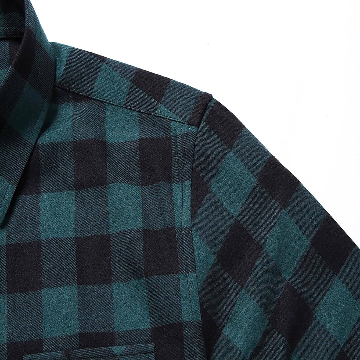 Mens Button Down Shirts Fitted Long Sleeve Casual Buffalo Plaid Checkered Flannel Shirt - Image 4