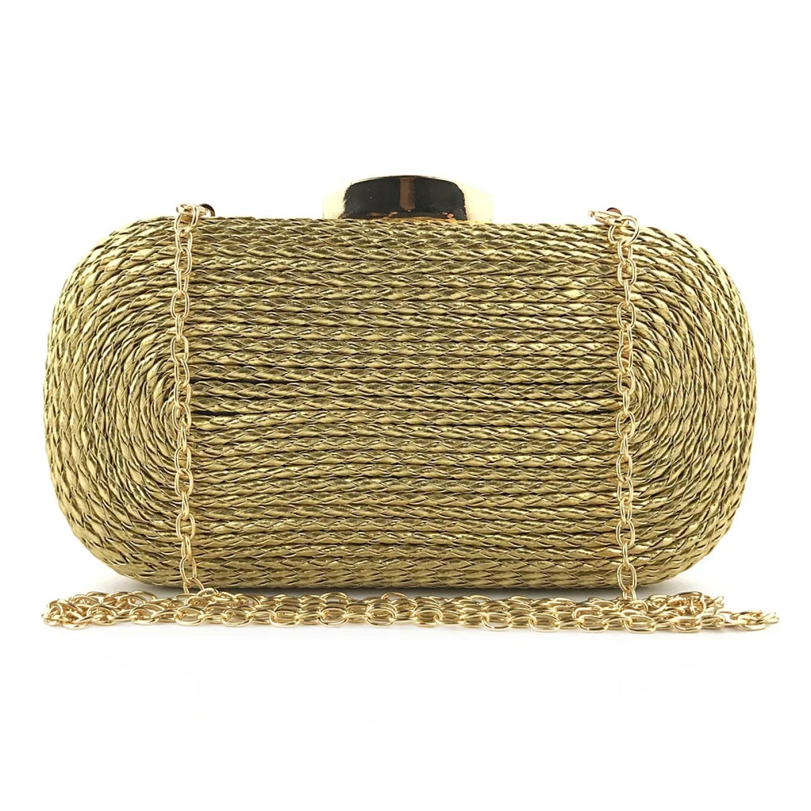 Abendtasche Damen Clutch Clutch-Tasche Damen Gold Abend Taschen Damen Schulter Umhängetasche Stroh Damen Handtasche
