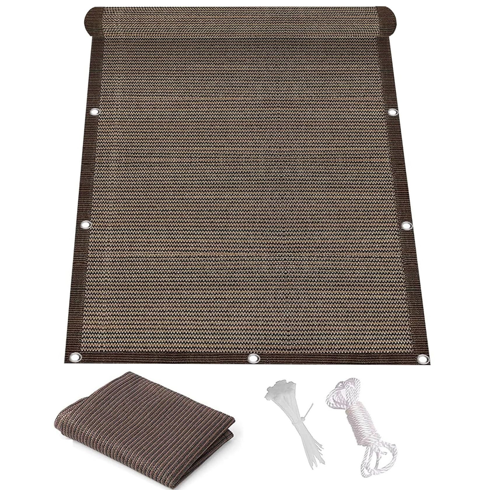 Voile d'ombrage anti-UV et ultra résistant en toile HDPE respirante marron de 3.5x5 mètres