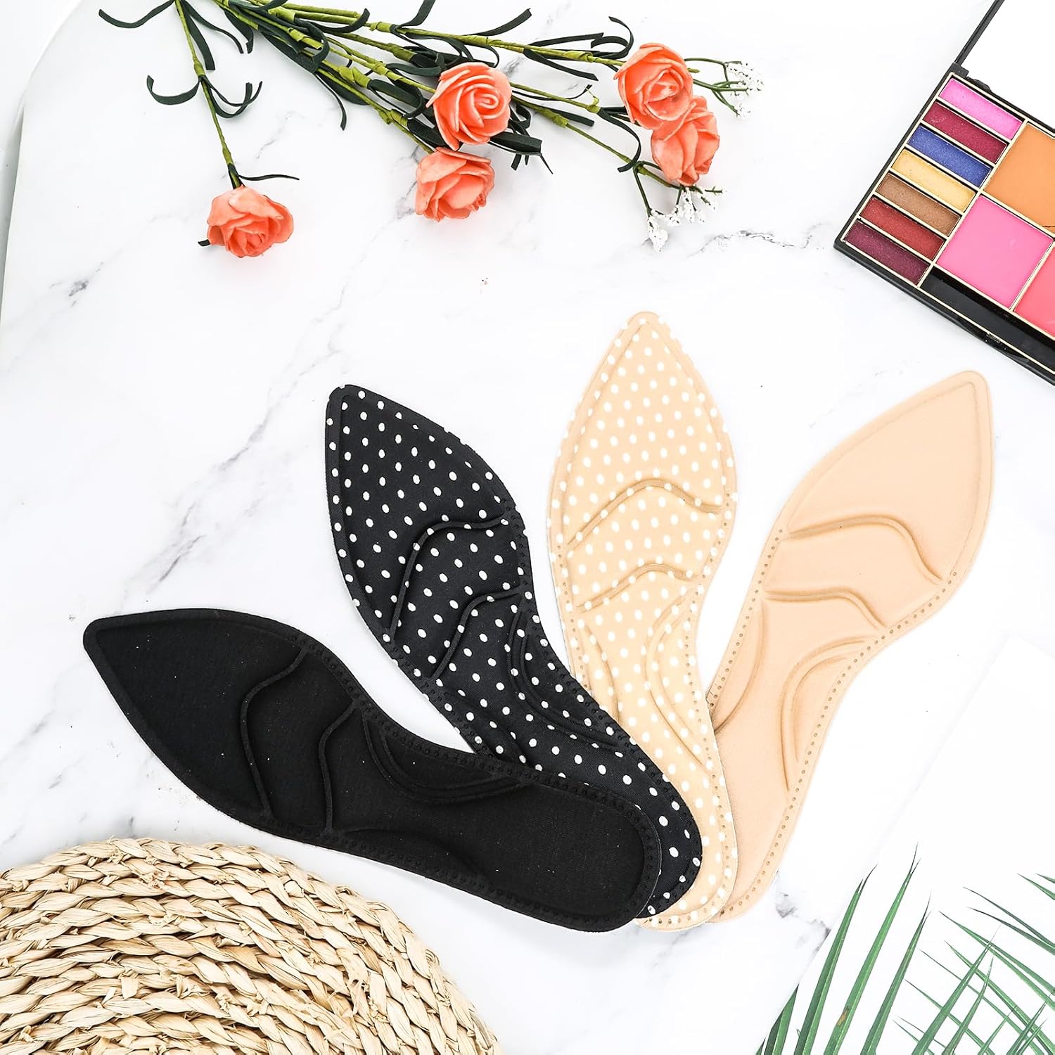4 Pairs High Heel Insoles, Shoe Inserts Breathable Shoe Pads Boot Inserts Foot Cushion Inserts Comfort Sponge Insert for Women Foot Pain, Heel Sore(Women US 4.5-8.5) - Image 5