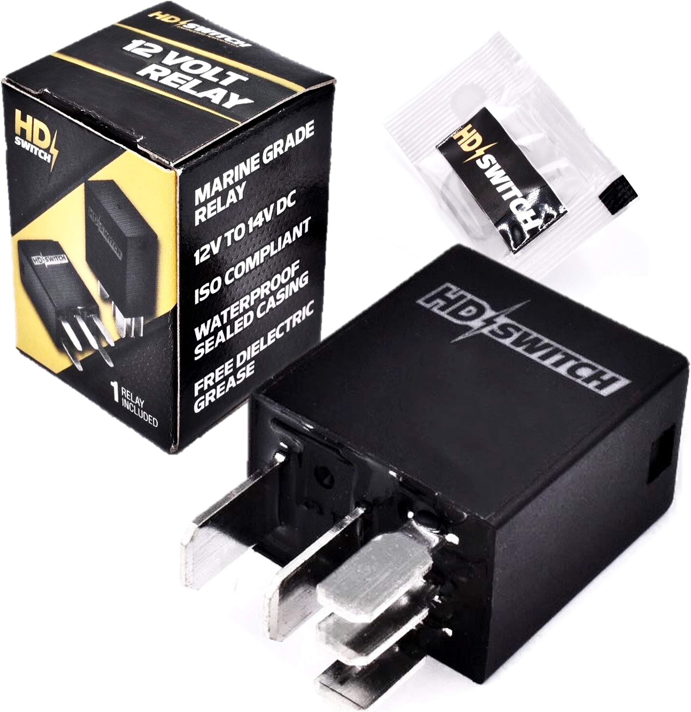 HD Switch 925-1648, 925-1648A, 725-1648, 725-1648A, 725-1648P 12V 30A Waterproof Relay Replaces Cub Cadet, MTD, Bolens, Troy-Bilt, White Outdoor, Yard Man - Dielectric Grease Incuded