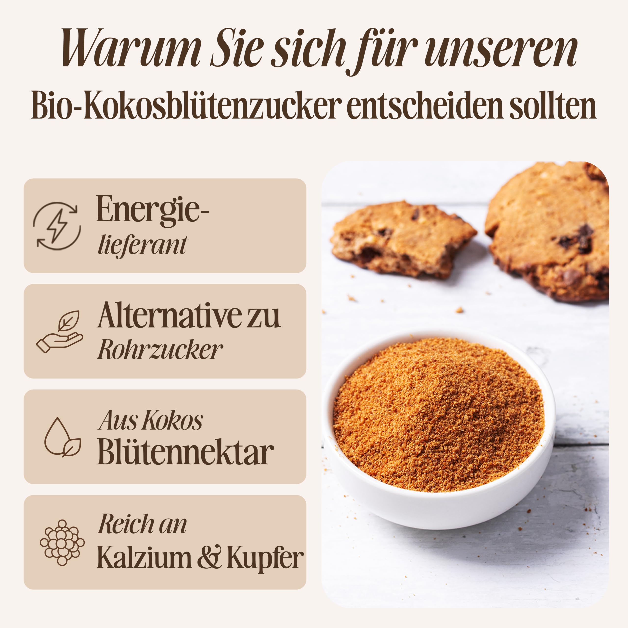 Sevenhills Wholefoods Bio Kokosblütenzucker 1.8 kg, unraffiniert, für Getränke, Desserts & Backwaren