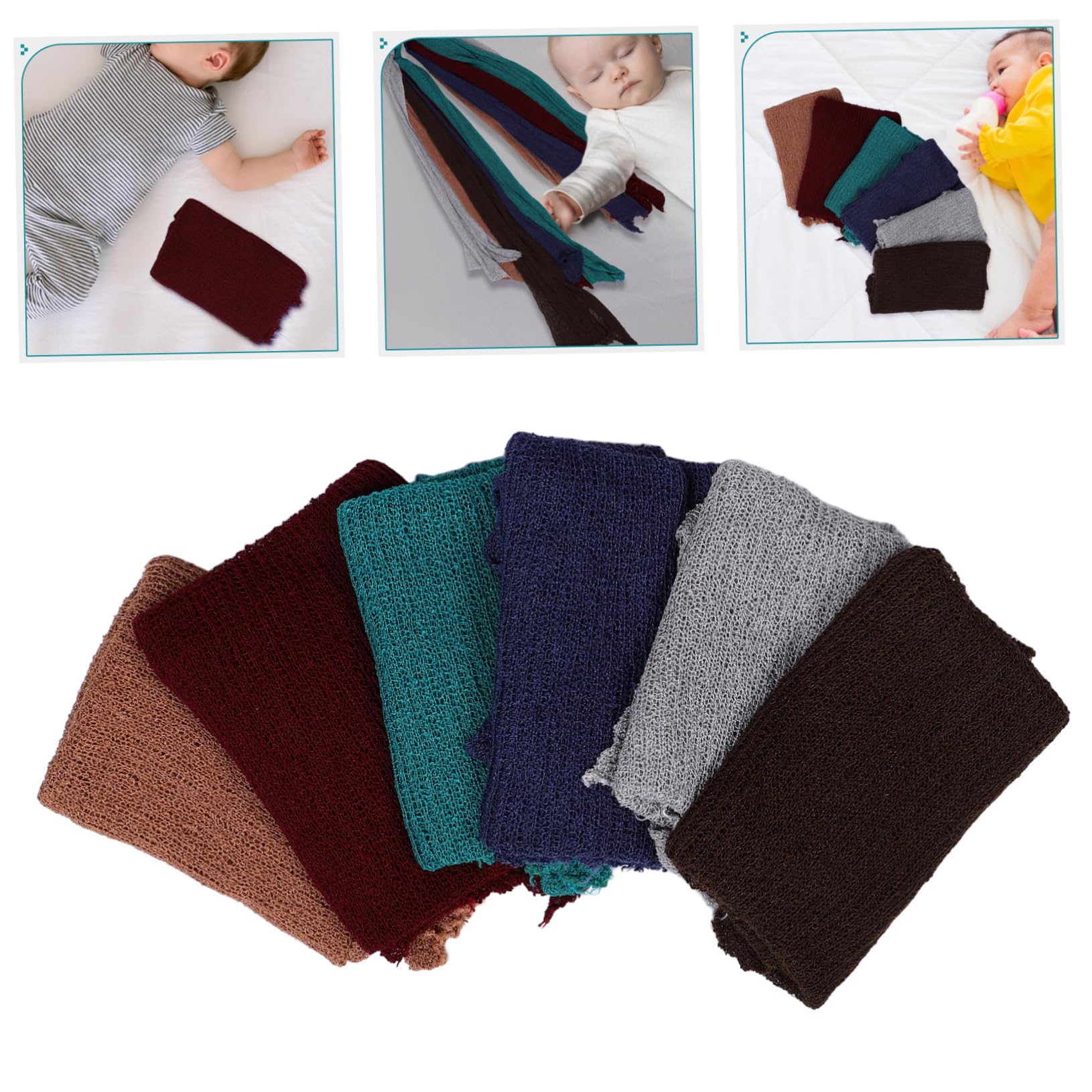 GALPADA 6piezas Mantas Envolventes para Recién Nacidos De Mantas Elásticas Suaves De Punto para Bebés para Sesiones De Fotos De Recién Nacidos y Decoración De Habitación
