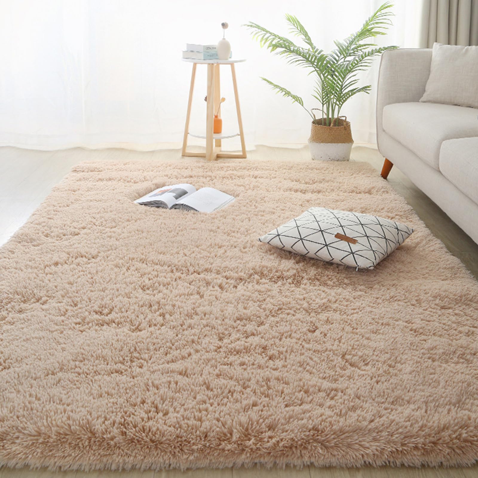 Dywany Do Salonu 100 x 300 cm Gruby Włos, Nie Linieje, Gęsty Włos, Puszysty Włochate Miękkie I Eleganckie Dywany Miękkie Włochate Do Sypialni, Jadalni, Biura, wielbłąd