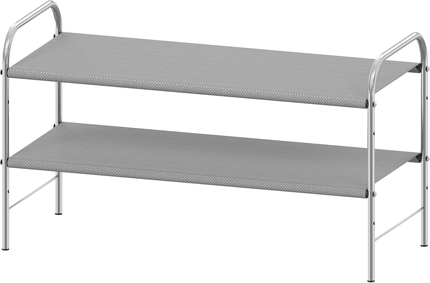 Simple Houseware 2-Tier Shoe Rack Storage Organizer, Grey