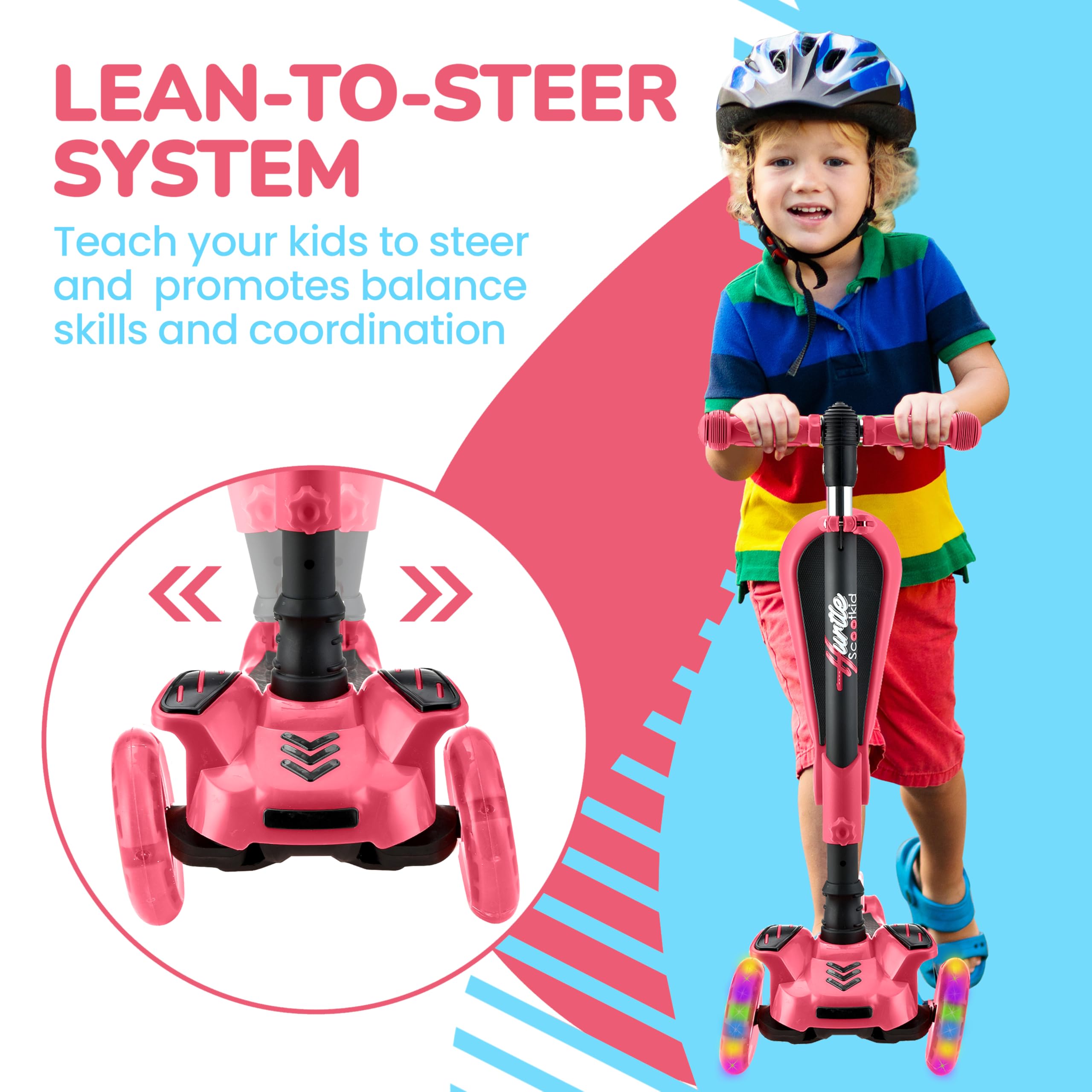 Hurtle Unisex Youth 3 Wheeled Scooter for Kids