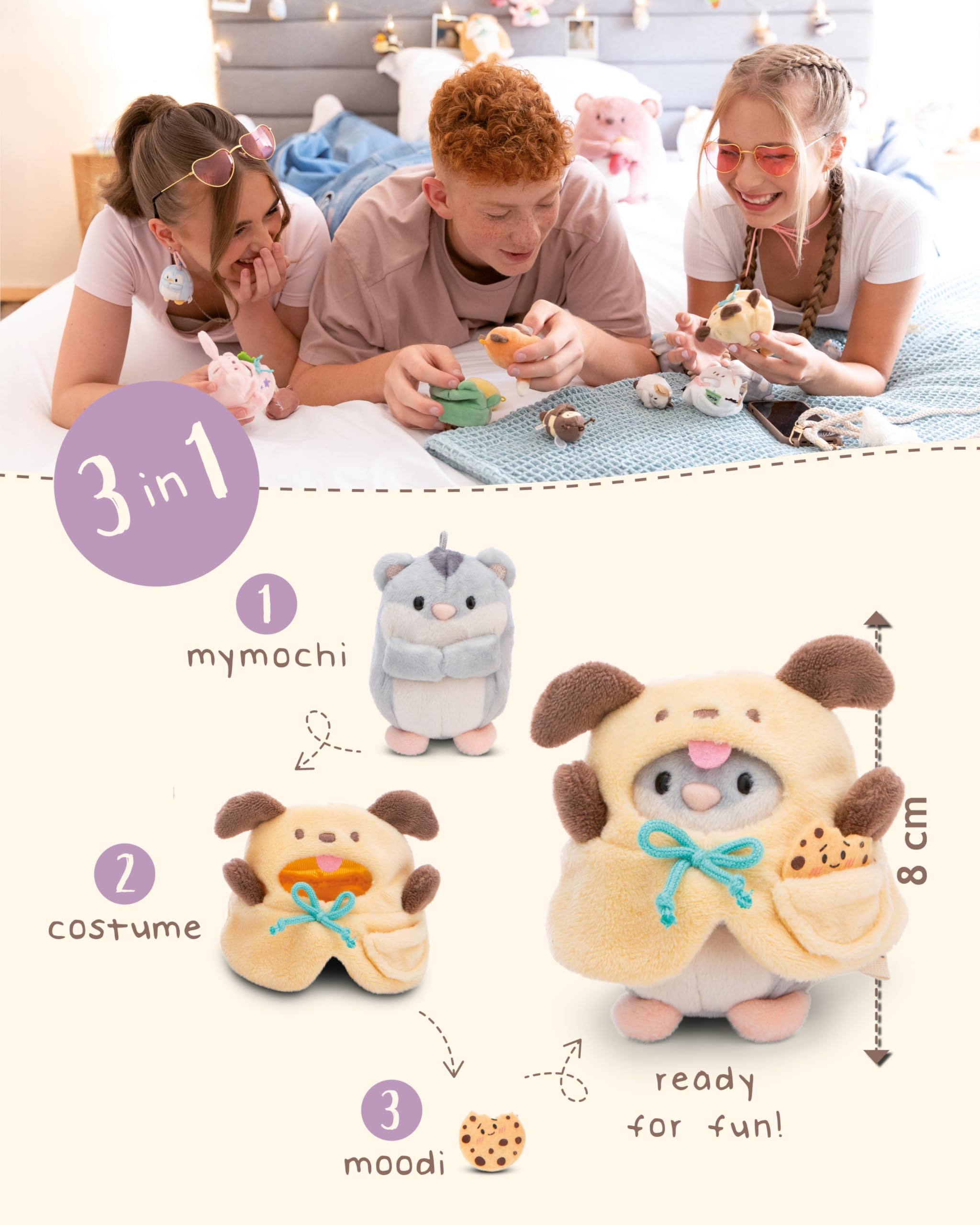 62908 Set luipaard knuffeldier Ichiro, 8 cm met honkbalkostuum in geschenkdoos 8,5 x 6,5 10 cm, beige, mymochi kawaii design, zacht en behaaglijk voor kinderen volwassenen kopen? Vergelijk bij