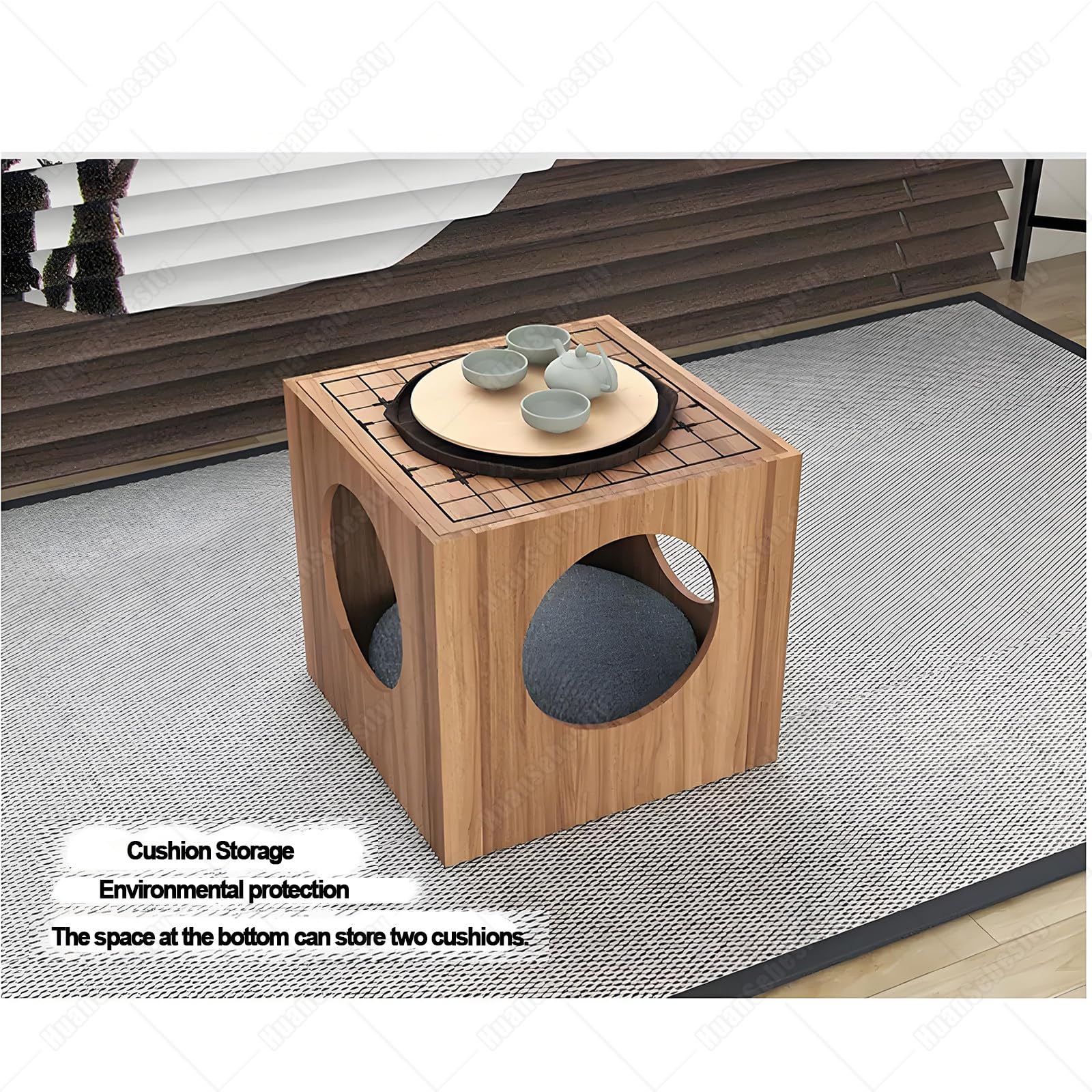 Tavolo da Scacchi Doppio Uso,Tavolino da Salotto Compatto in Legno,Scacchiera 2 in 1 per Scacchi E Go,Mobile Versatile per Uso Quotidiano E Serate di Gioco Extended