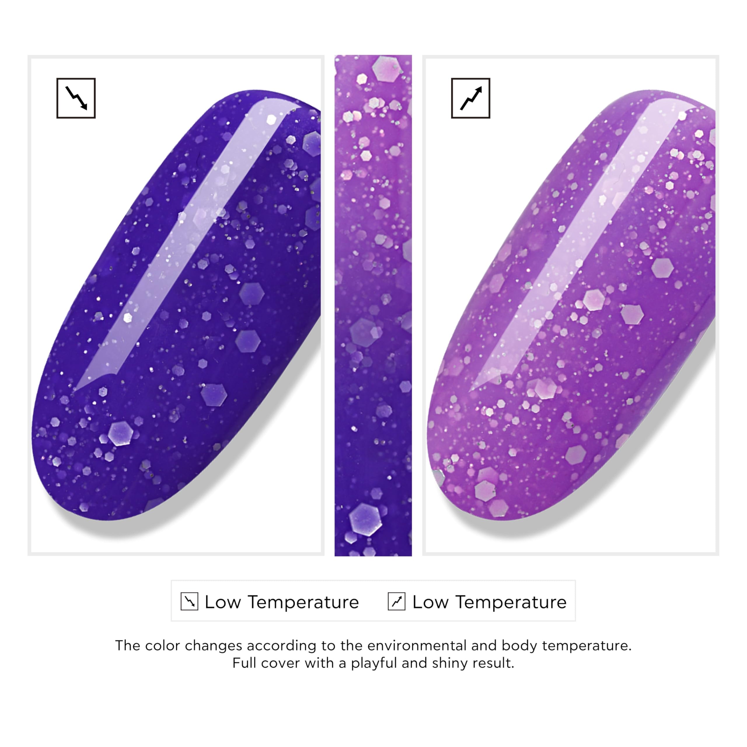 Bluesky Żelowy lakier do paznokci, lakier żelowy do zmiany temperatury, Paradise TC034, 10 ml. niebieski, fioletowy (wymaga utwardzania pod lampą UV/LED)