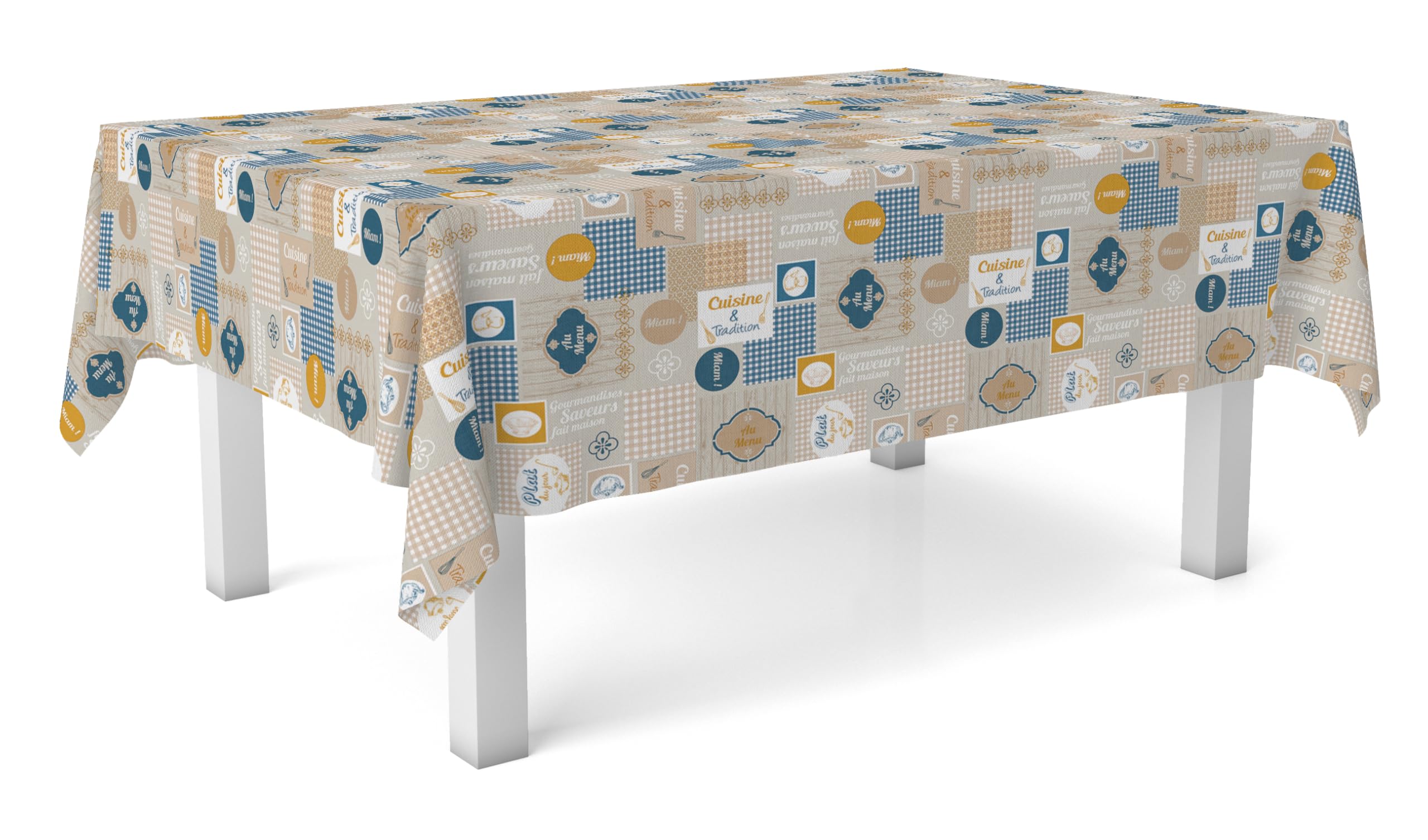 Martina Home Cuisine Oilcloth Tablecloth Blue 140 Round