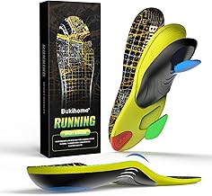 Bukihome Sport Insoles for Men Women - Arch Support Orthotics Inserts - Shock Absorption and Cushioning for Running Walking - Comfortable Insole for Standing All Day - FSA/HSA Eligible (Black, XL)