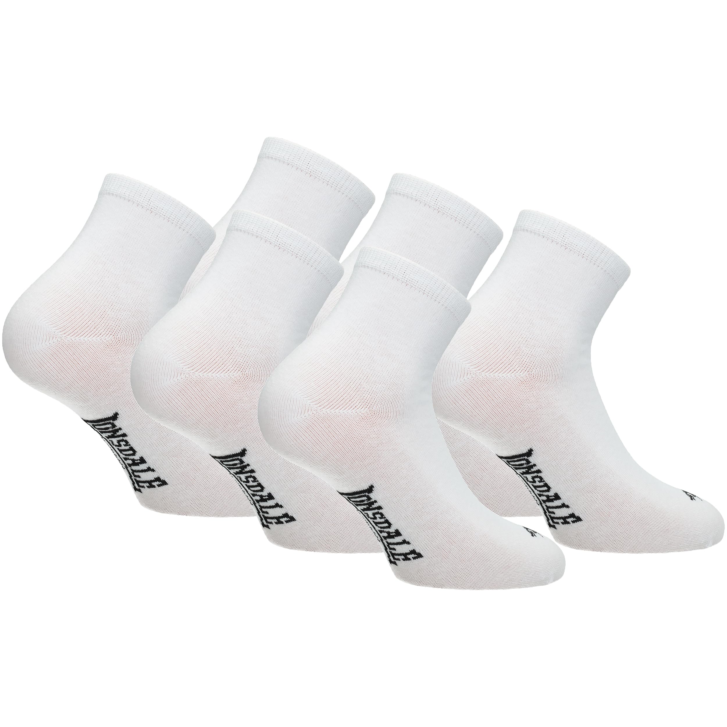 Lonsdale 6 Paia Calzini Corti Uomo Donna - Calzini Sportivi Quarter - Lunghezza Sopra la Caviglia - Cotone Traspirante