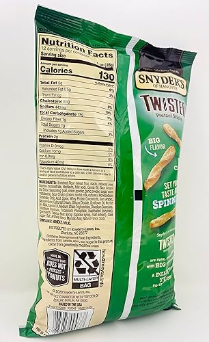 Miniatura 3 de Snyders of Hanover - Palitos de pretzel trenzados, crema agria y cebolla empaquetados con kit Kokobunch de 2 – Paquete de 12 onzas