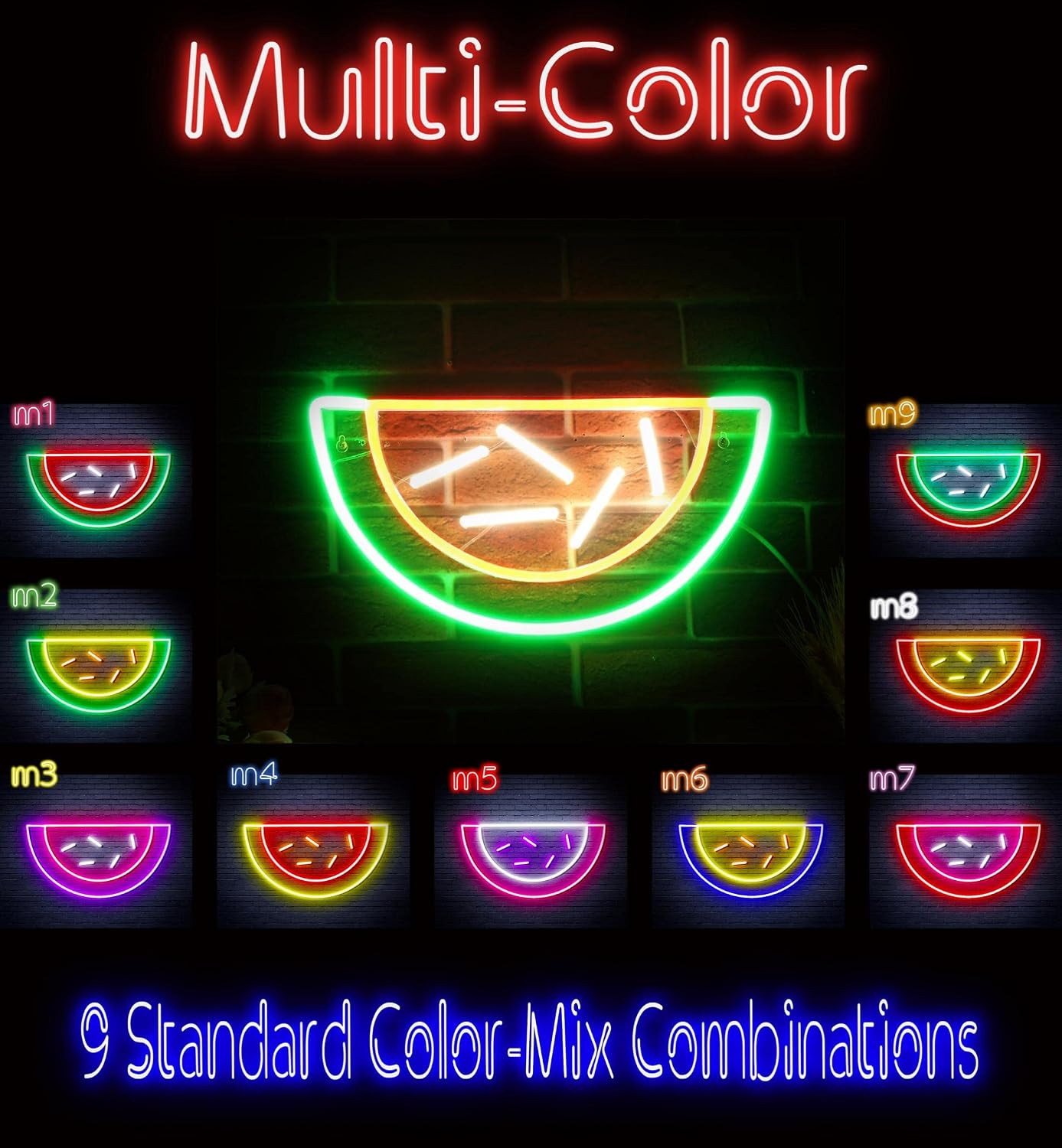 ADVPRO Water Melon Flex Silicone LED Neon Sign - Multi-Color 1 - st16s32-fnu0044-m1