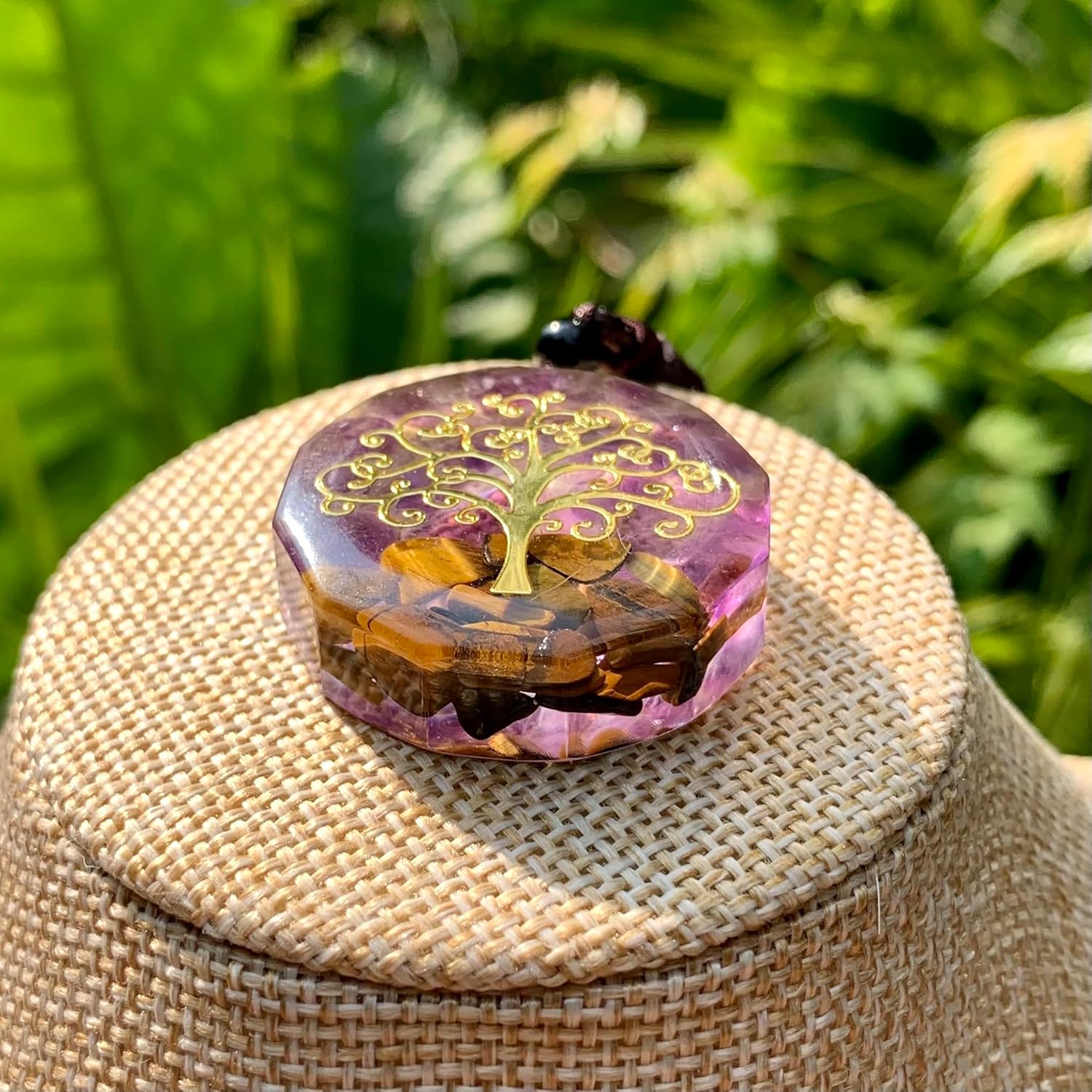 Amethyst &Tiger Eye Tree of Life Orgonite Chakra Healing Orgone Pendant Necklace, Reiki Spiritual Healing Crystals Stones Men Women - Image 5