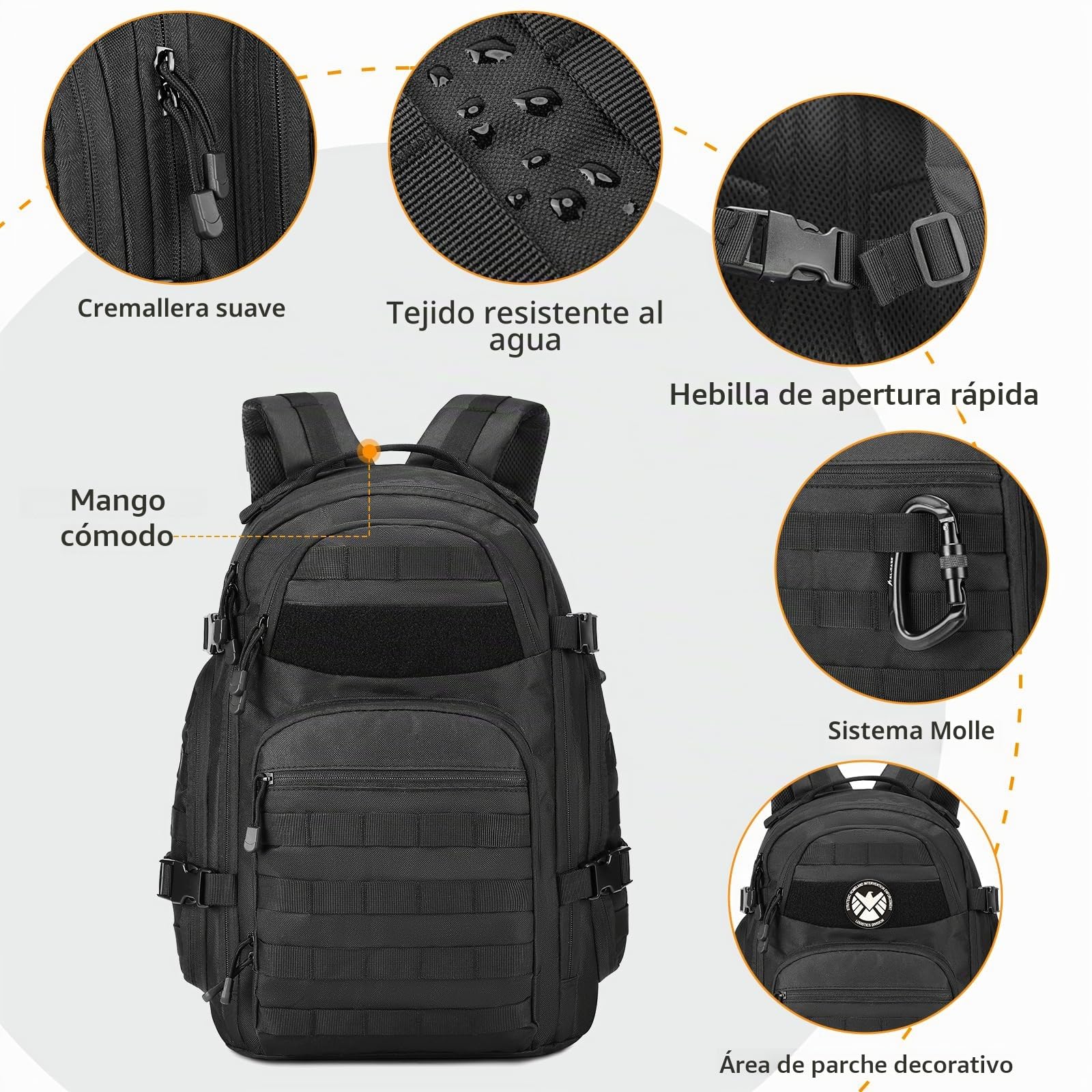 Mochila táctica militar de 30 L, 3 días, para senderismo, caza, trekking y camping y otras actividades al aire libre