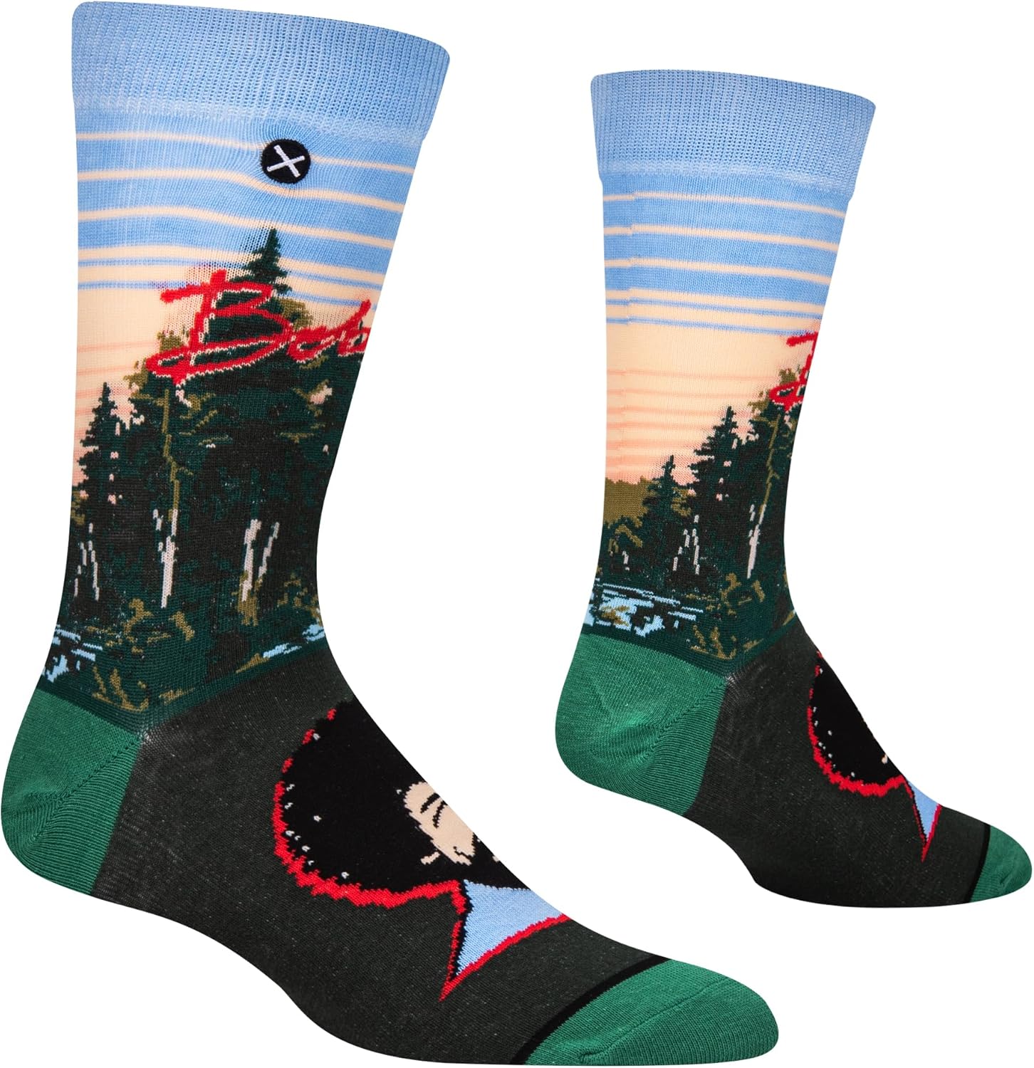 Odd Sox, Men's Funny Designer Novelty Socks, Bob Ross Sunset Crew, Large Adult - Image 3