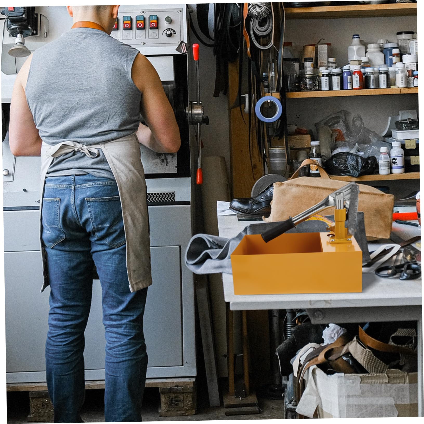Luxshiny Pompa Pressione Acqua Manuale per Prove Idrauliche e Test di Pressione, Manometro Grande, Lettura Chiara, per Acqua e Olio Idraulico Colore Casuale Stile Casuale