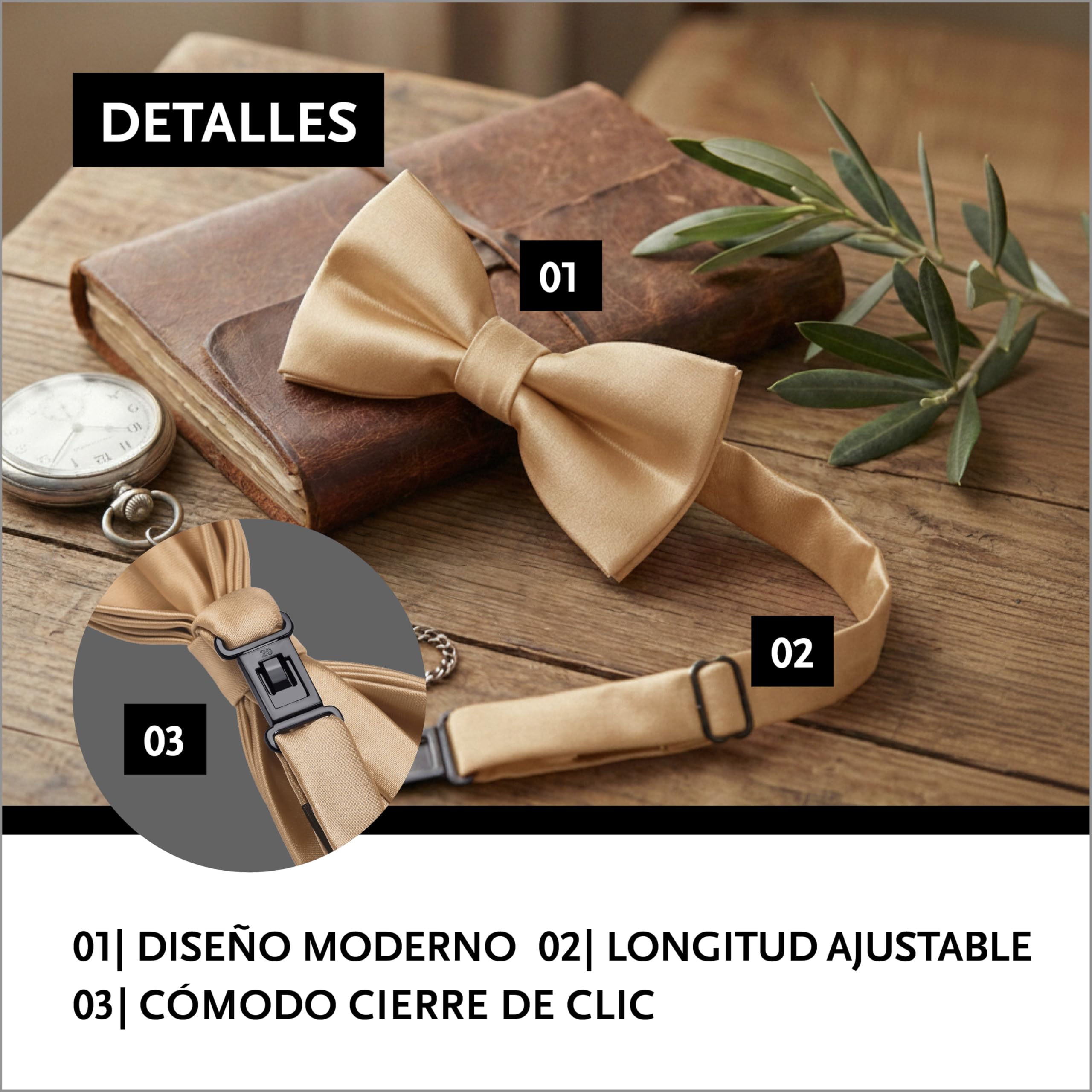 DonDon Pajarita niño bebés y hombre aspecto sedoso brillante, preatada y ajustable en longitud, fabricada en poliéster: accesorio festivo para bodas, comuniones y celebraciones