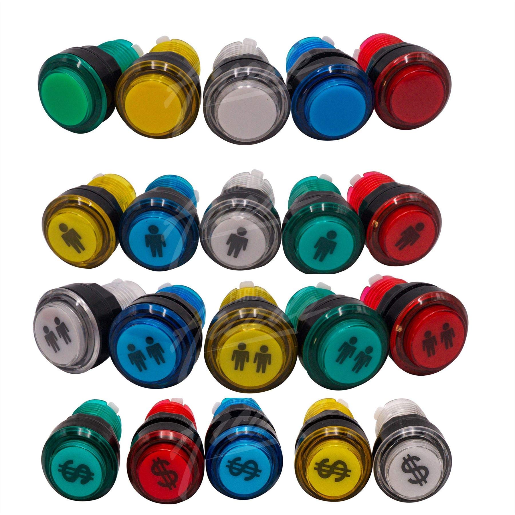Kit Joystick e Pulsanti Arcade 2 Giocatori Luminosi Pulsanti Cuori Bianchi Joystick Coreani Carta XinMoTek Videogiochi Retro Gaming