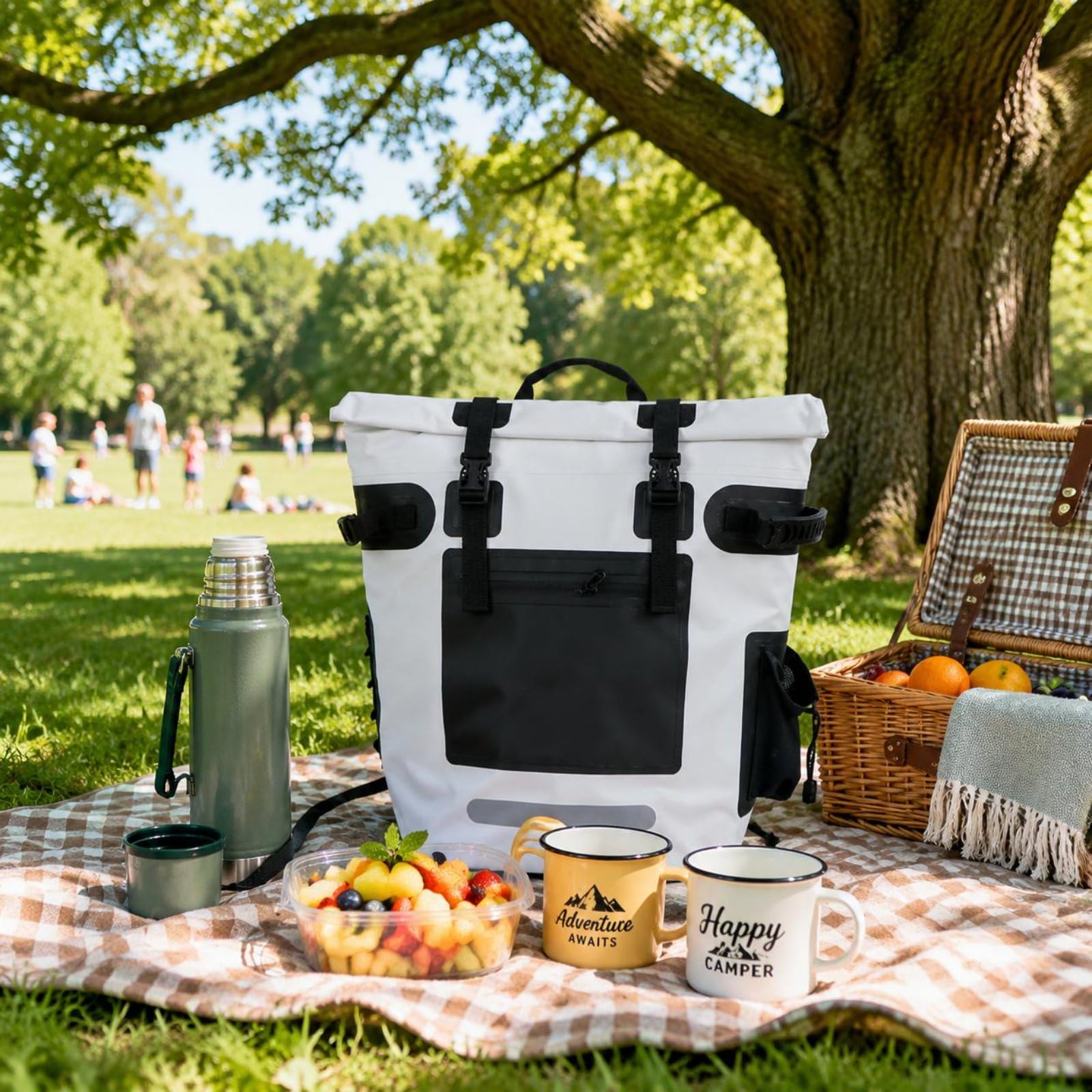 Baoblaze Outdoor Insulated Carrier Zaino Borsa Frigo Termica Impermeabile Trasporto Pasti Portatile Capacità Generosa Adatta a Picnic Campeggio Mobilità Viaggi, Grigio, Grigio, 25L