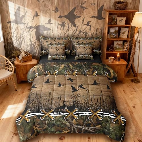 Erosebridal Duck Camo Comforter Set Queen Comforter Set with Sheets | Mallard Du