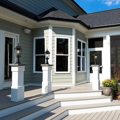 Vista 130 de Design House 502211 Base de pilar de linterna exteriores, color negra