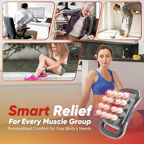 Miniatura 7 de Deep Tissue Massage Gun for Athletes  16 Heads, 9 Speeds & 3 Smart Modes, Ultra-Quiet Brushless Motor, Type-C Rechargeable (1800mAh), Ergonomic