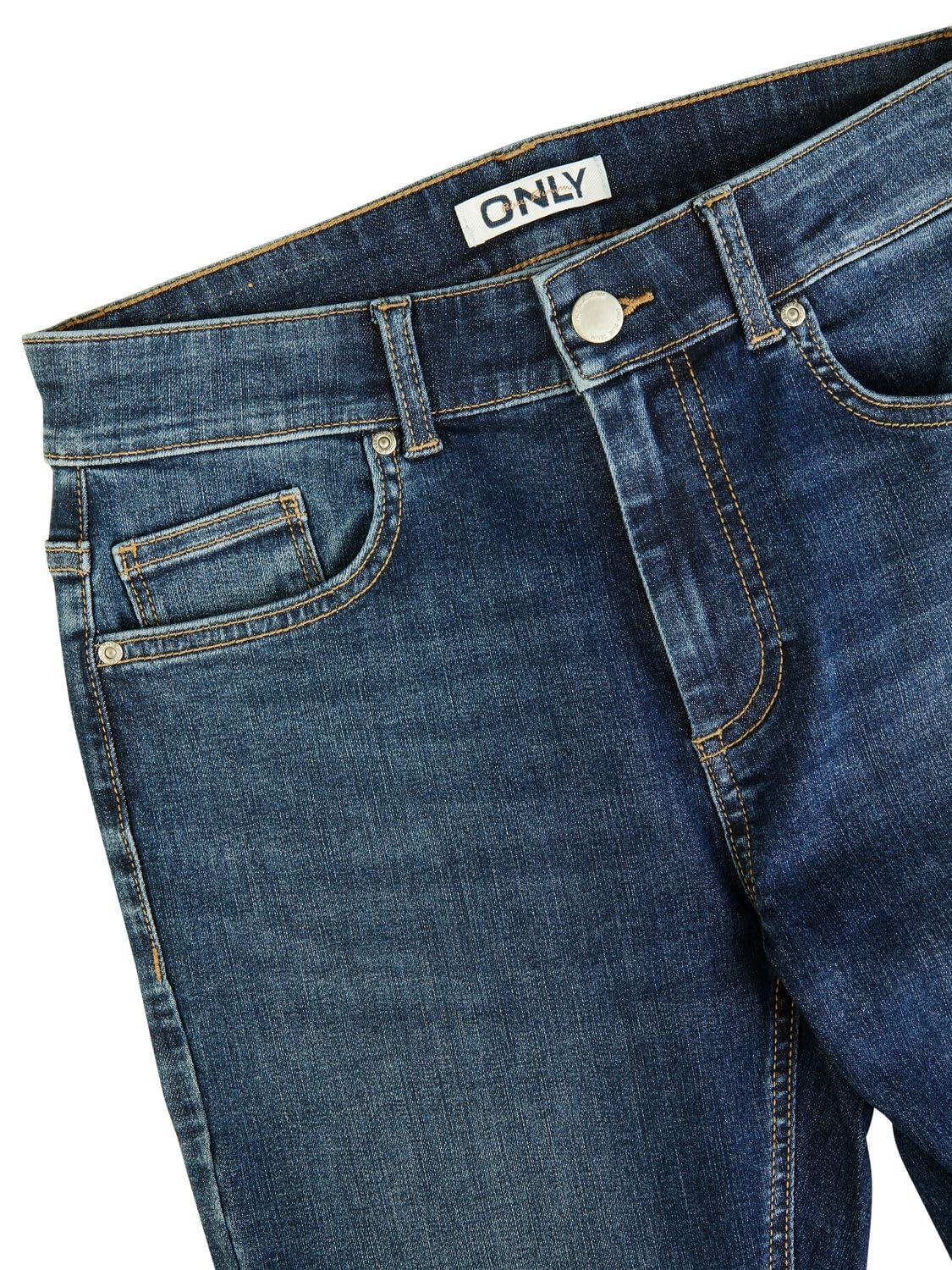 ONLY Jeans Damen Weites Bein Stretch Flared Fit ONLBLUSH Mid Waist Bootcut Jeanshose Hose Denim Blau Schwarz S M L XL XXL 30-32L