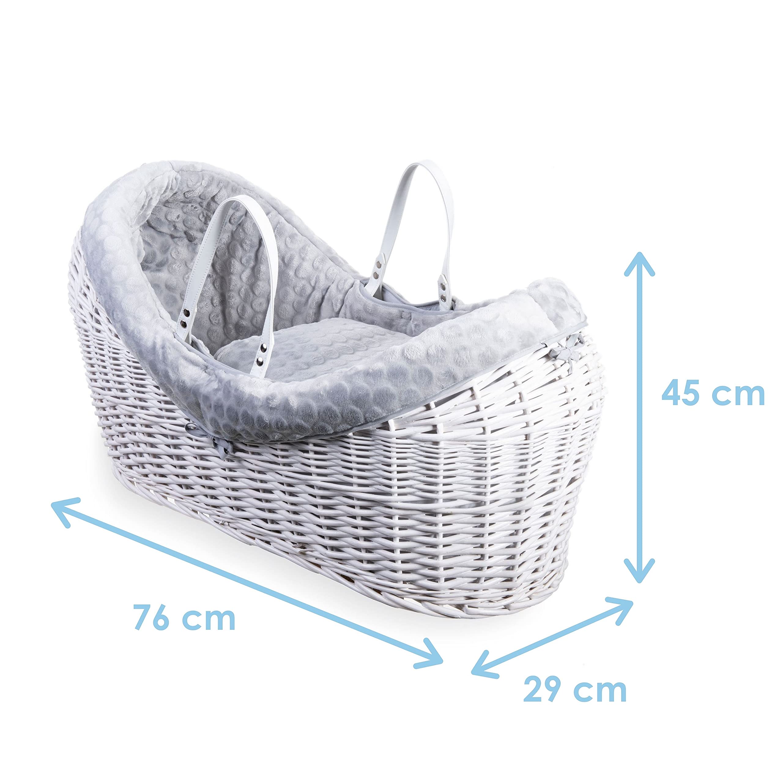 Clair De Lune - Dimple Noah Pod Bedding Set - Universal Noah Pod Dressing Covers Set Made In Great Britain Basket Is Not Included White