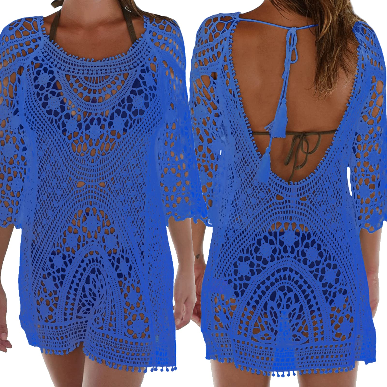 EDOTON Costumi Interi da Bagno per Donna, Costume da Bagno Bikini in Crochet con Pizzo Aperto