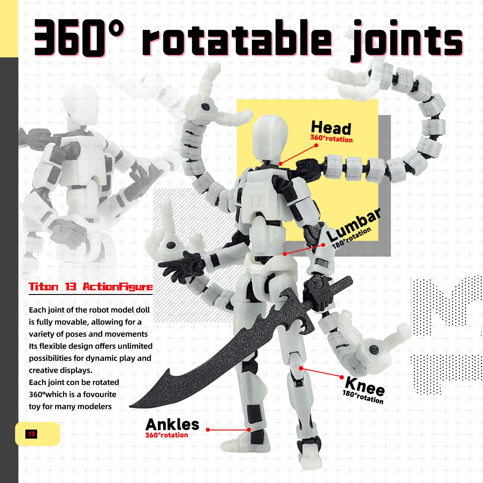 Amazon.com: PkghoKids Assembly Completed T13 Action Figure 3D