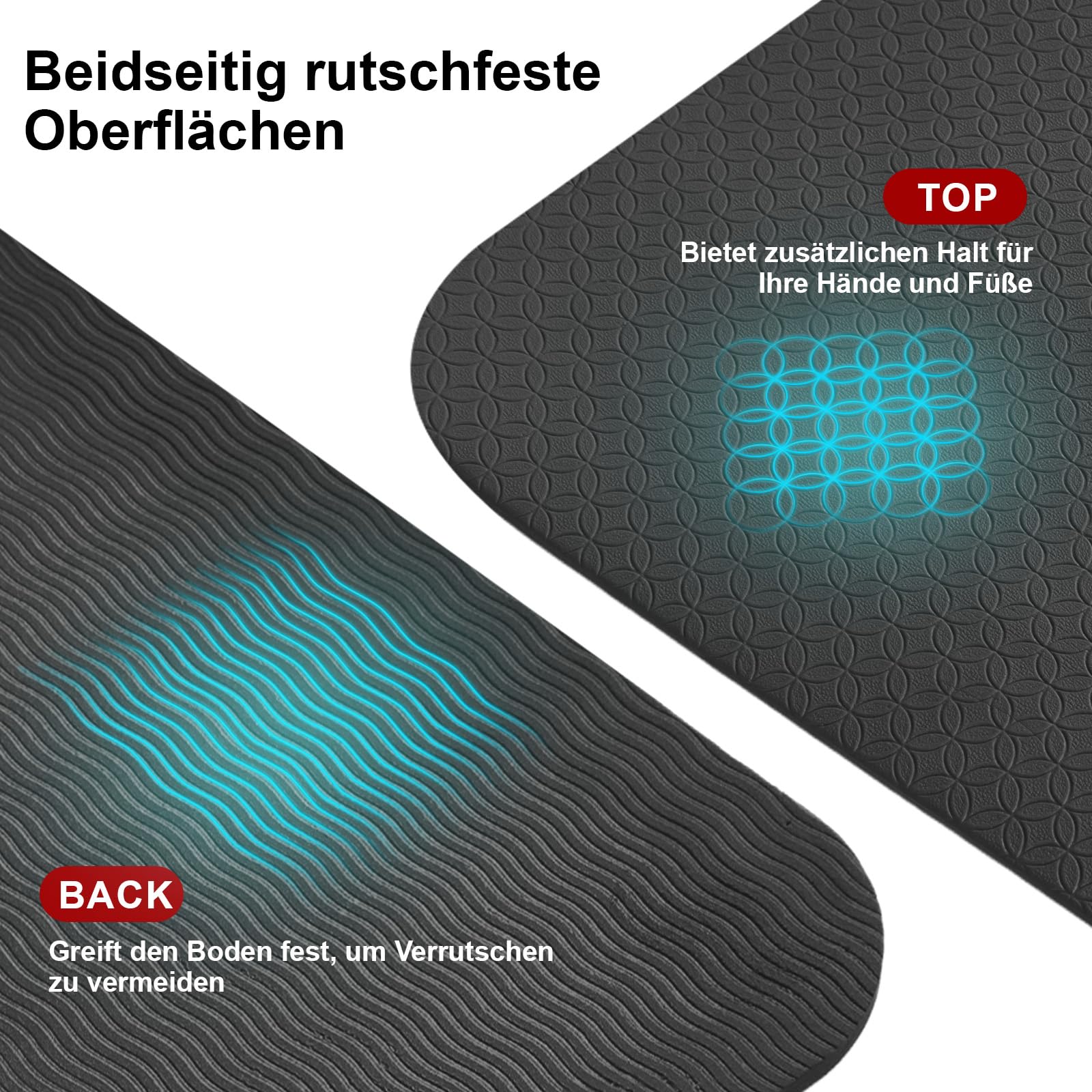 Stepwaver XXL-Fitnessmatte, 183x122 / 213x152 / 243x152cm (6mm) Dicke Trainingsmatte für Heimstudio & Garagenboden, Sportmatte rutschfest, ultra-langlebig, dicke große Yogamatte für Home-Workouts