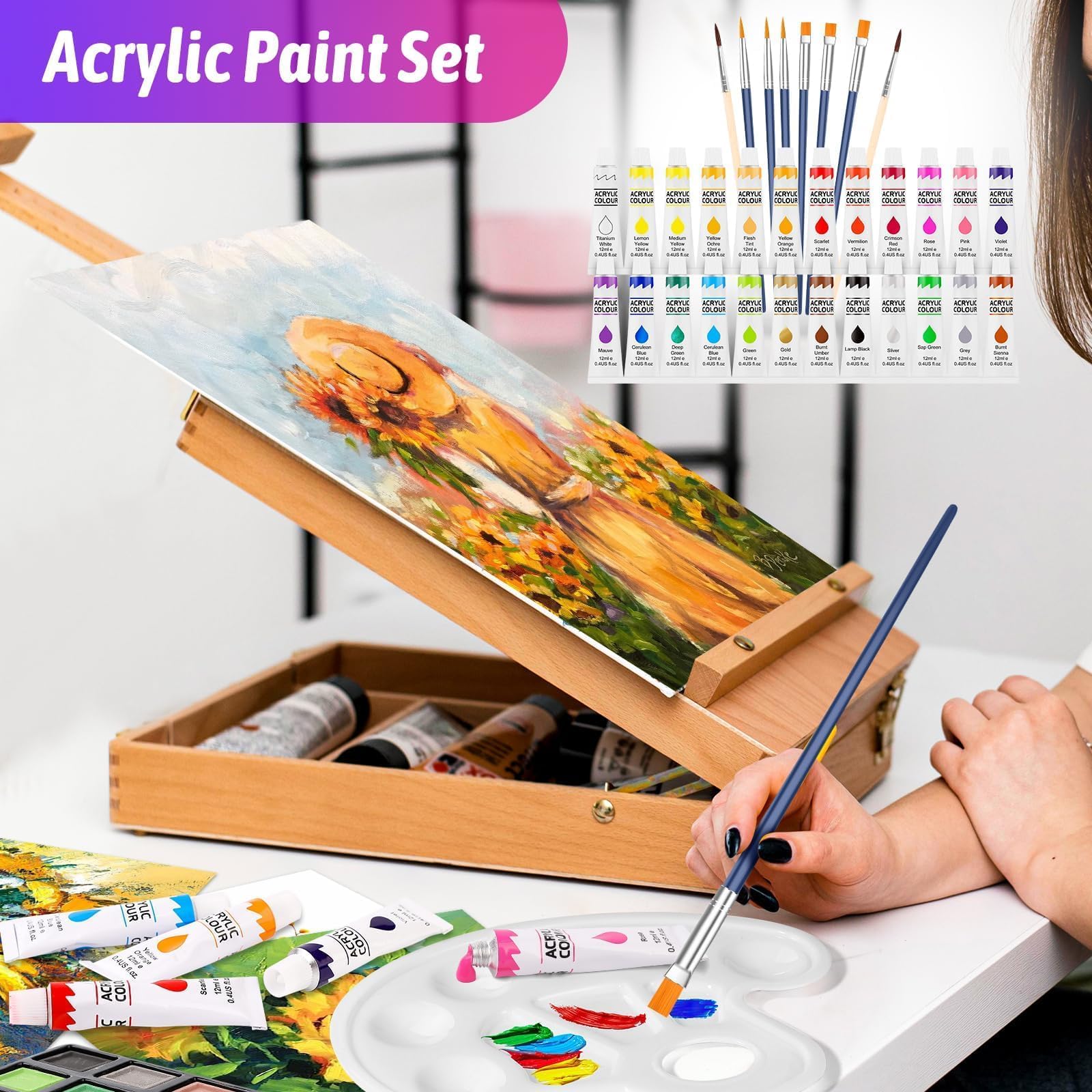Deluxe Art Kit: 195-Piece Drawing & Painting Supplies -7 Deluxe Art Kit: 195-Piece Drawing & Painting Supplies -7