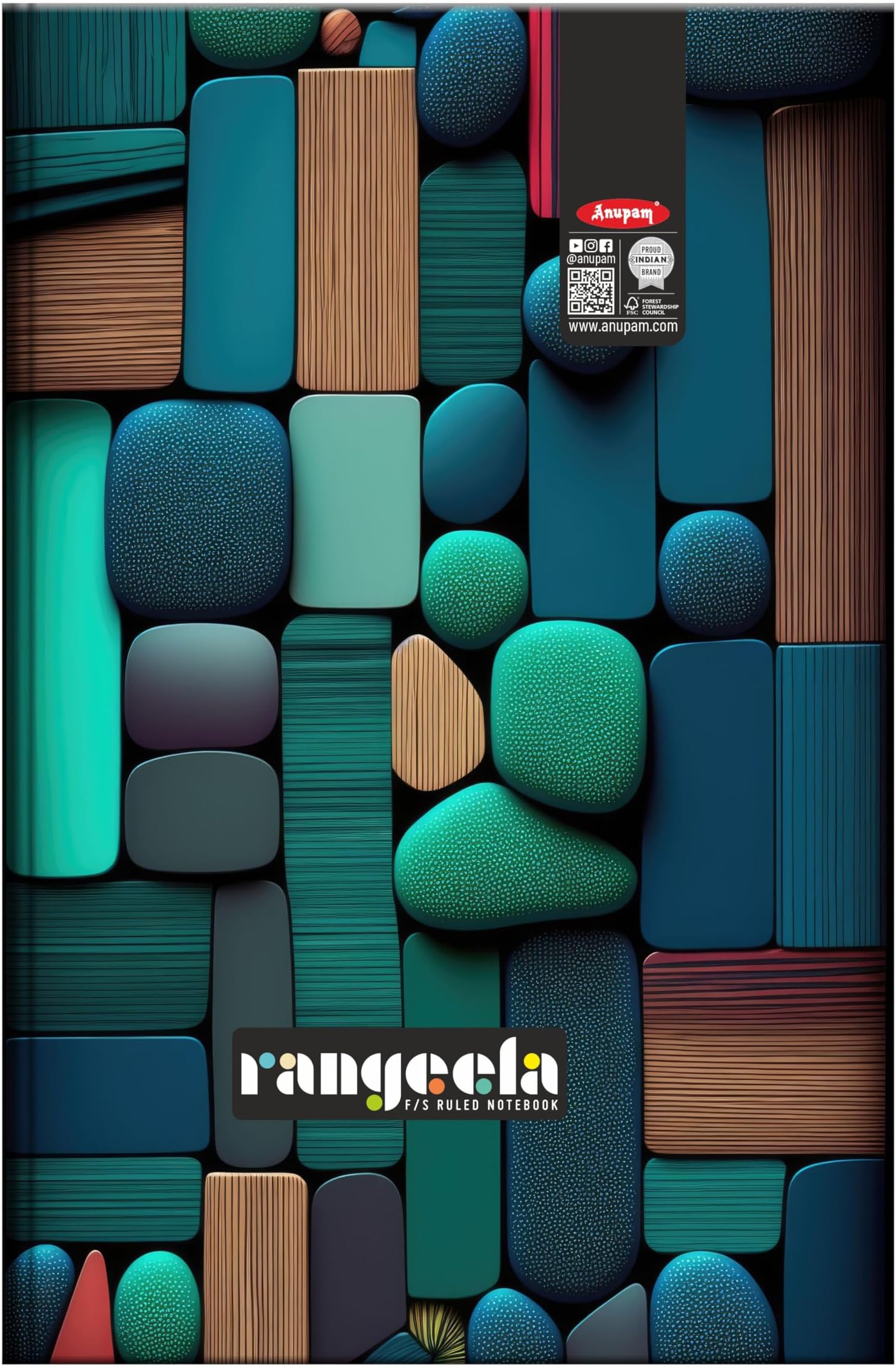 Anupam Rangeela Notebook - Hard Cover Long Book - Size 34 cm x 21 cm - Single Line - 70 GSM Paper - 144 Pages - for Students, Shops, Office, Warehouse and Factory use