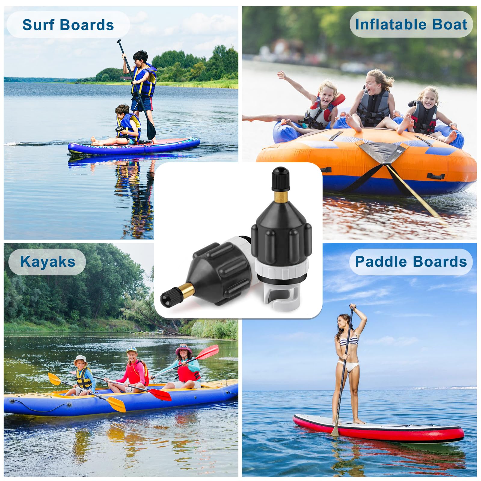 Adaptador Paddle Surf Inflador 2 Piezas para Bomba SUP Tabla Kayak Colchón Aire