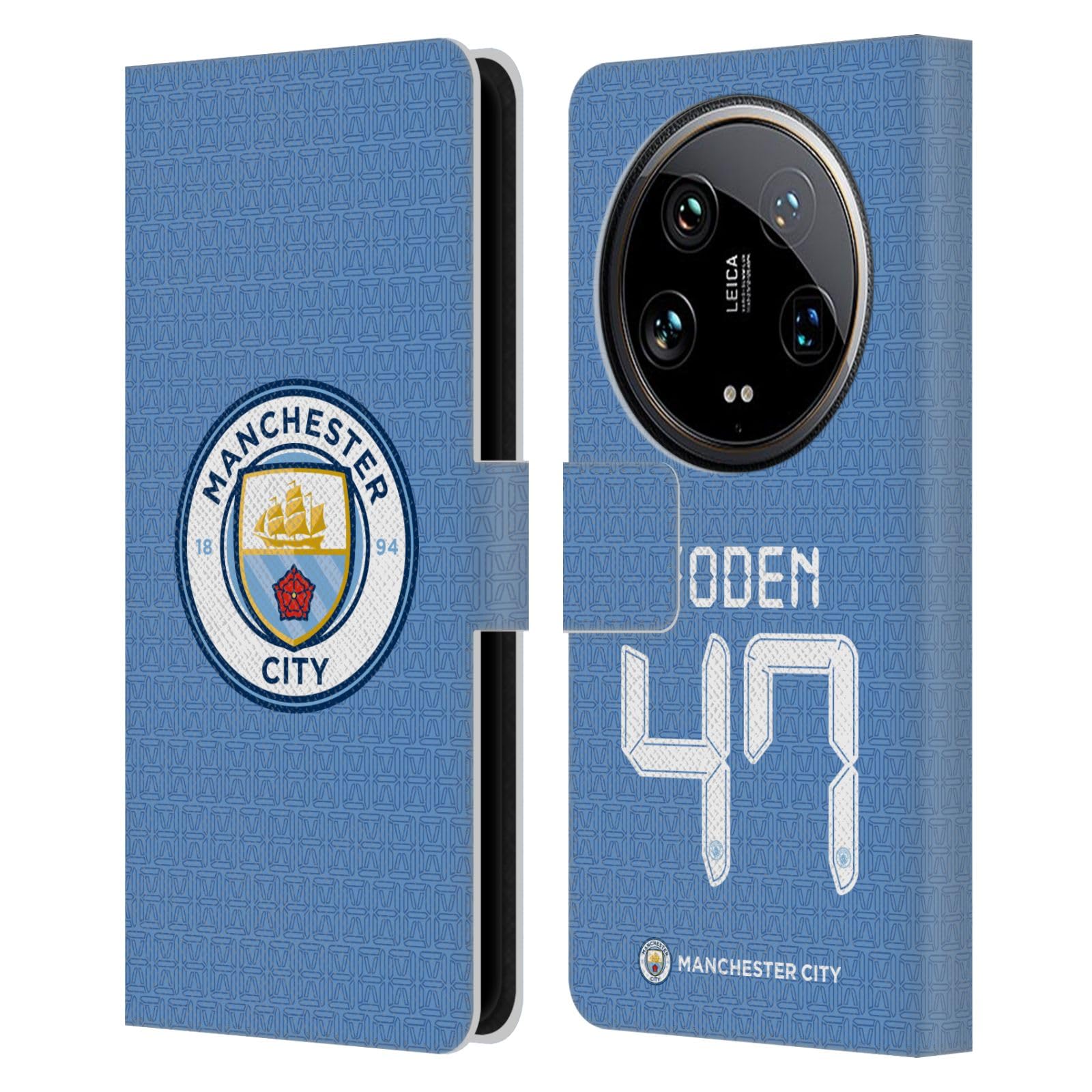 Head Case Designs Officially Licensed Manchester City Man City FC Phil Foden 2021/22 Players Home Kit Group 1 Leather Book Wallet Case Cover Compatible with Xiaomi 14 Ultra
